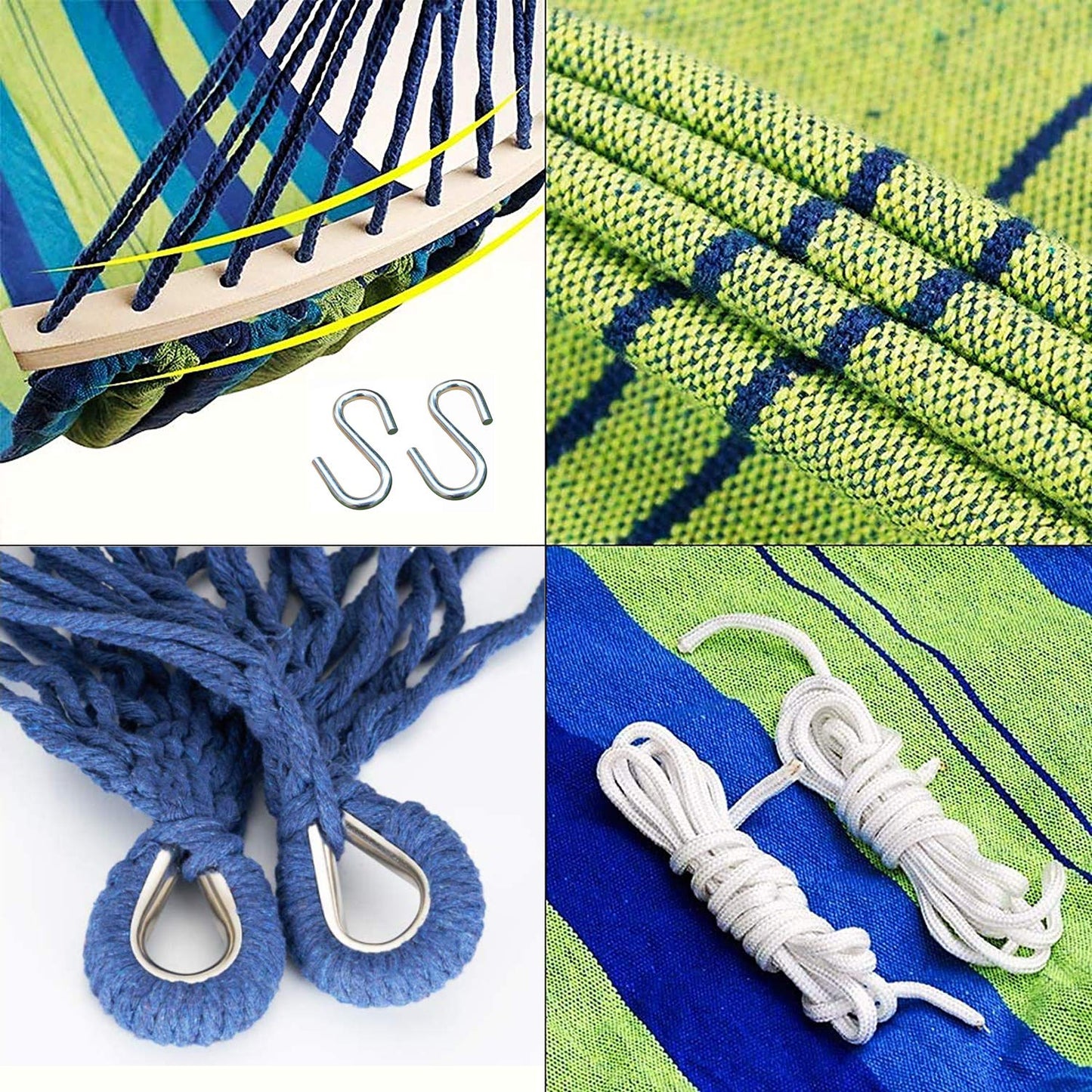 Haibro Brazilian Double Camping Hammock -Upgraded Thickened 320G Durable Canvas Fabric 2 Person Hammocks Swing with Anti Roll Beam, Tree Straps, Carabiners for Beach, Backpacking, Yard, Outdoor Indoor