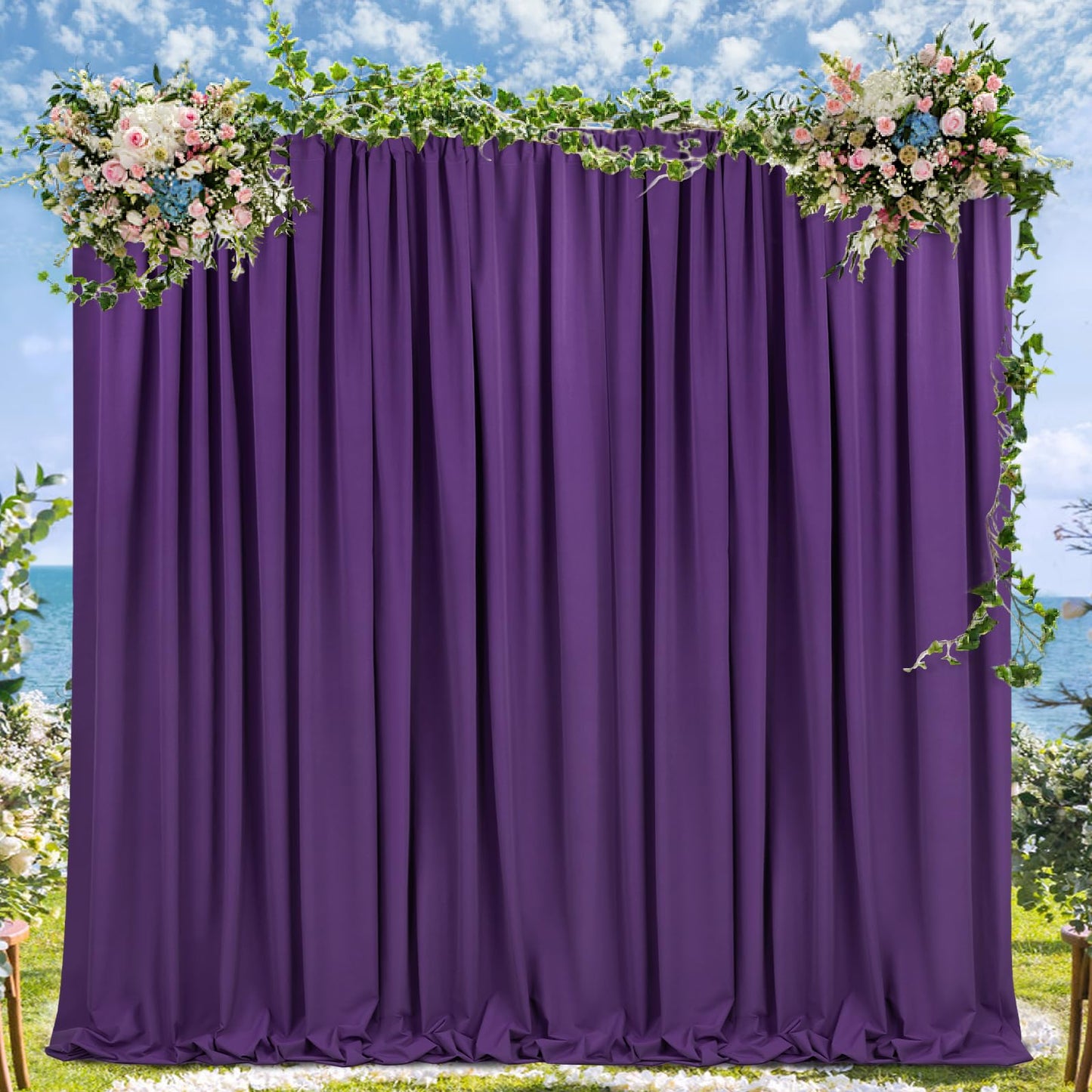 Purple Backdrop Curtains: 6 Panels 5ft x 10ft Polyester Photo Backdrop Drapes - Halloween Party Photography Background Decorations
