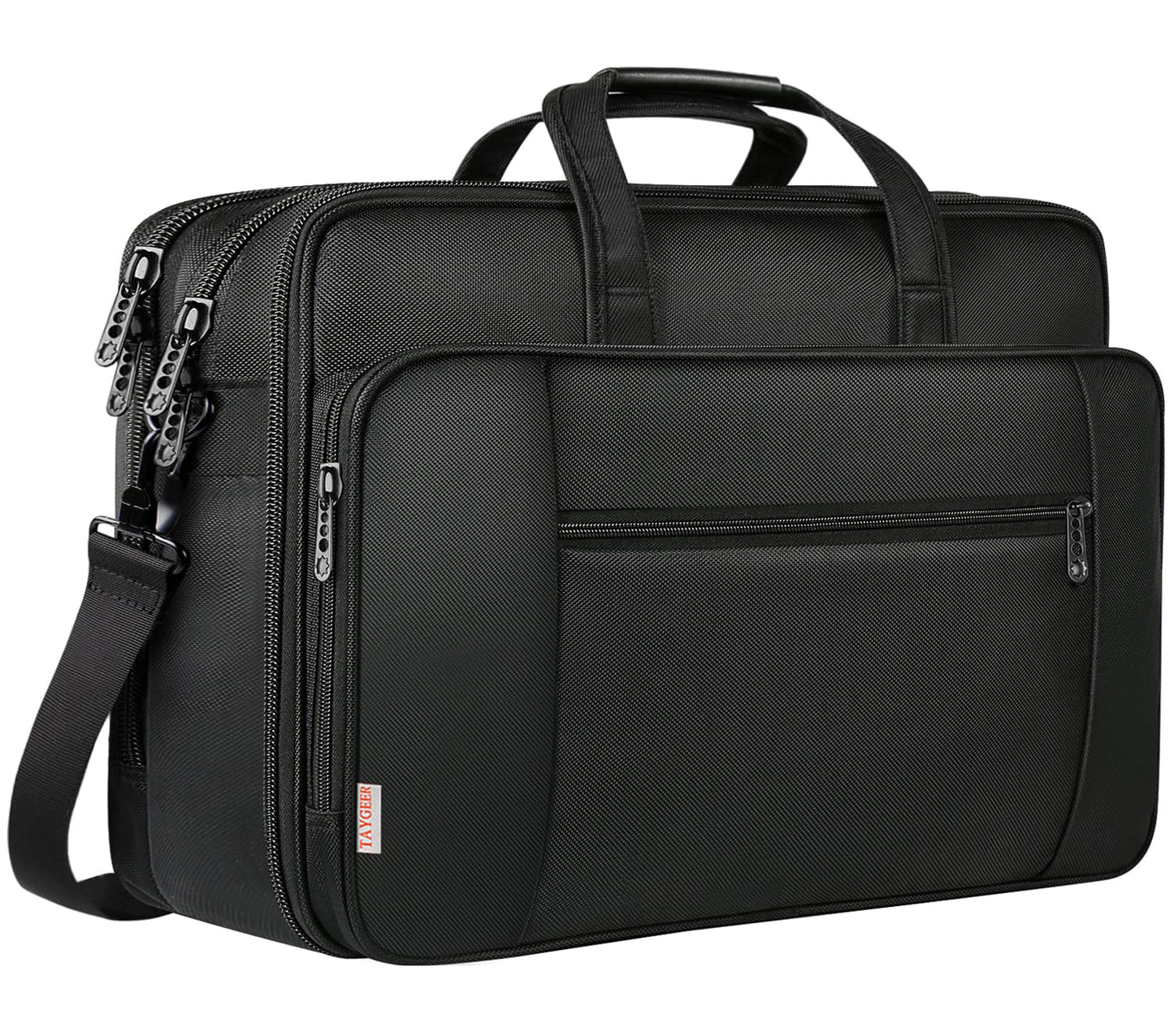 Taygeer 17 Inch Laptop Bag Briefcase Men Professional Waterproof Messenger Bag, Expandable Business Computer Bag ，Black