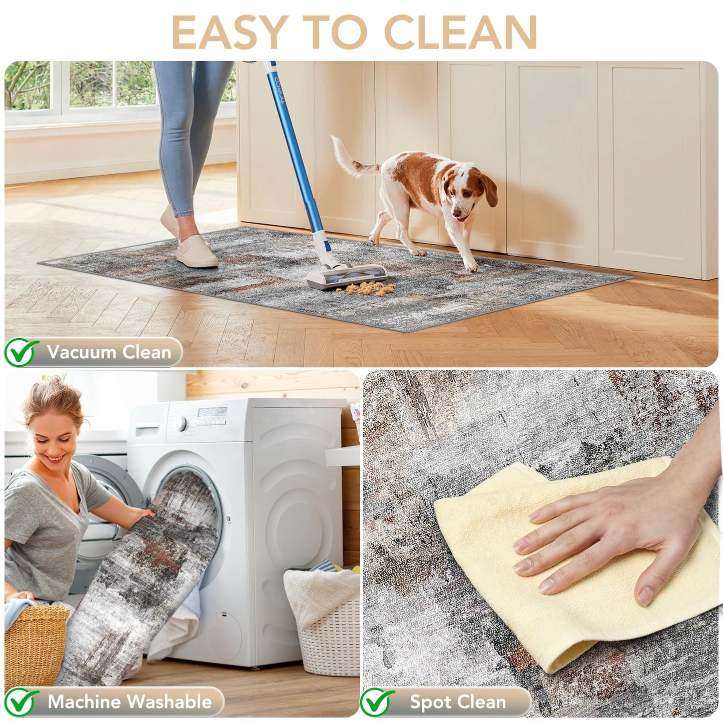Office Chair Mat for Hardwood Floor&Tile Floor,36"X 48" Heavy Duty Desk Chair Mat for Hard Floors,Under Desk Rug for Rolling Computer Chair,Anti Slip,Low Pile Carpet Floor Protector-Abstract Grey