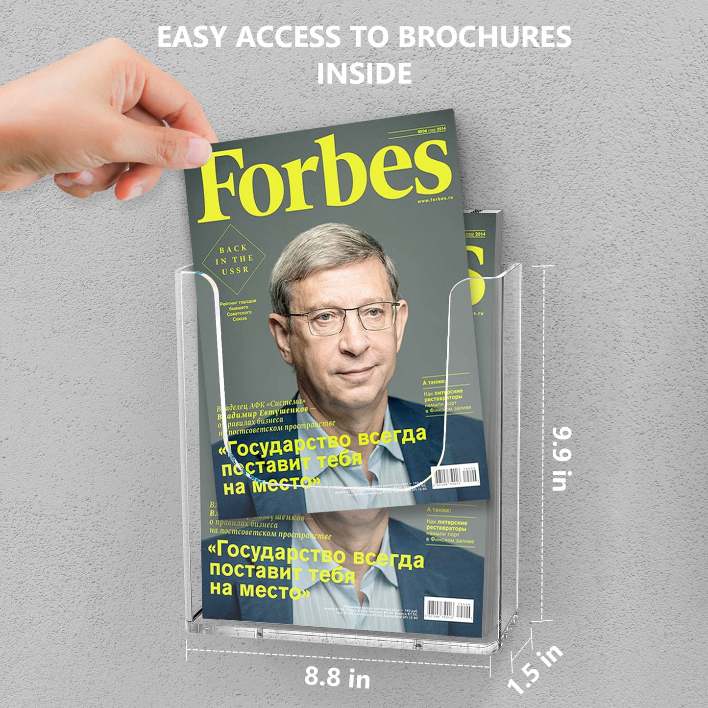 MaxGear Brochure Holder 8.5x11 Wall Mount, 3 Pack Acrylic Pamphlet & Flyer Holder, Clear Plastic Magazine Literature Organizer for Office, School, Hotel, Exhibition