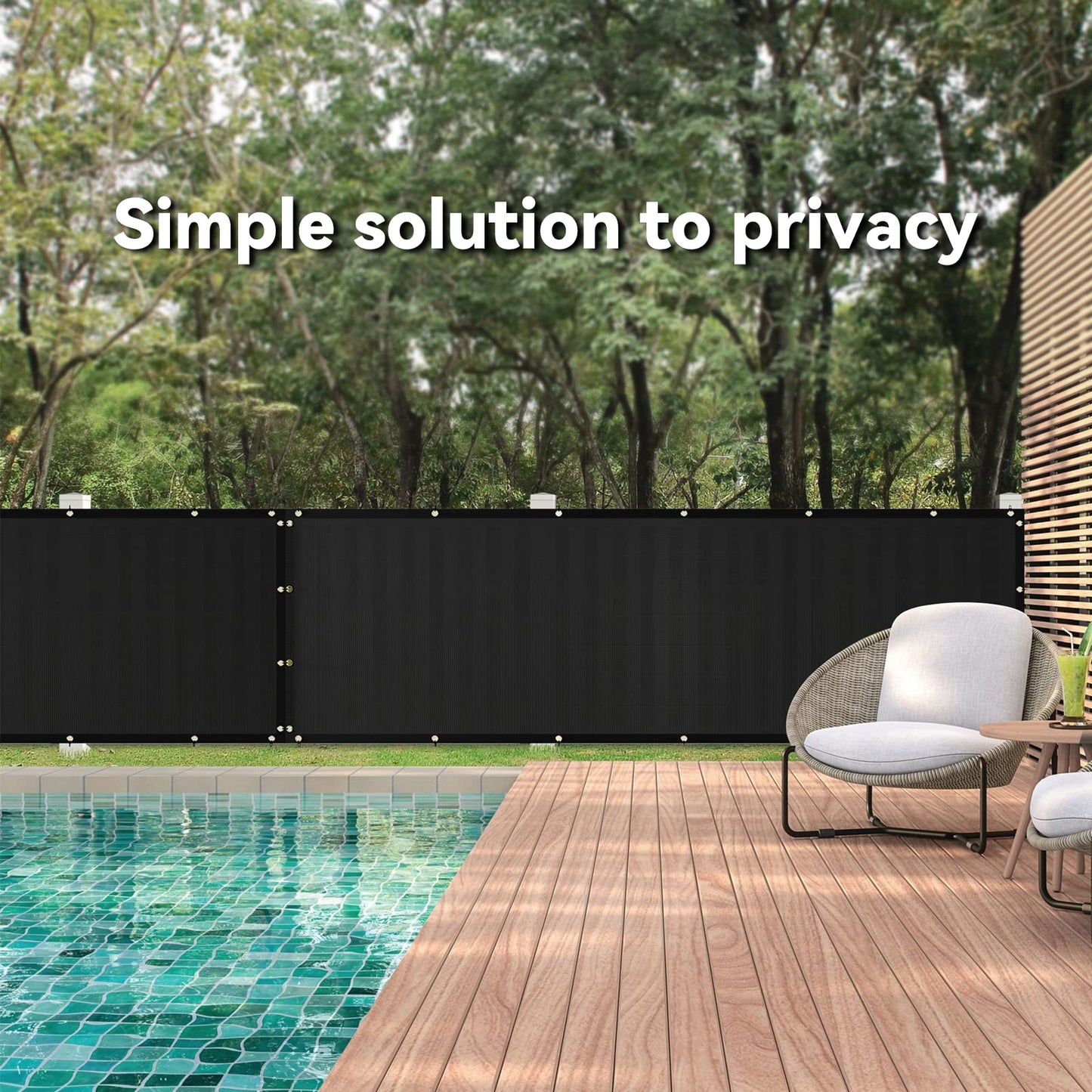 Balcony Privacy Screen, 5' x 25' Fence Screen for Privacy Windscreen, Deck Privacy Fence Porch Covering Patio Screen Fence, Cable Ties Included, Black