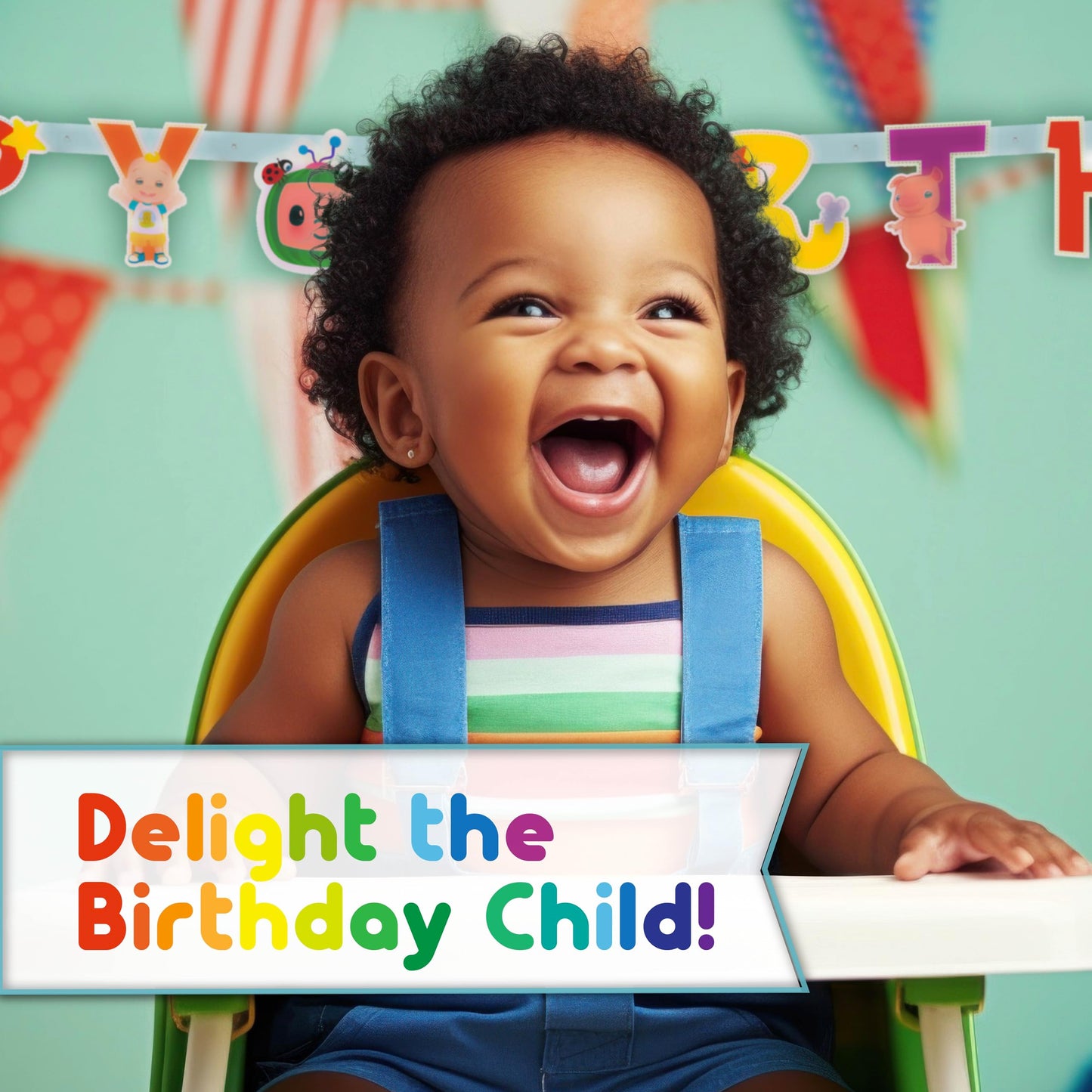 Cocomelon Party Supplies Set | Cocomelon Birthday Party Supplies and Decorations | Serves 16 Guests | With Banner, Table Cover, Plates, Napkins, Cups