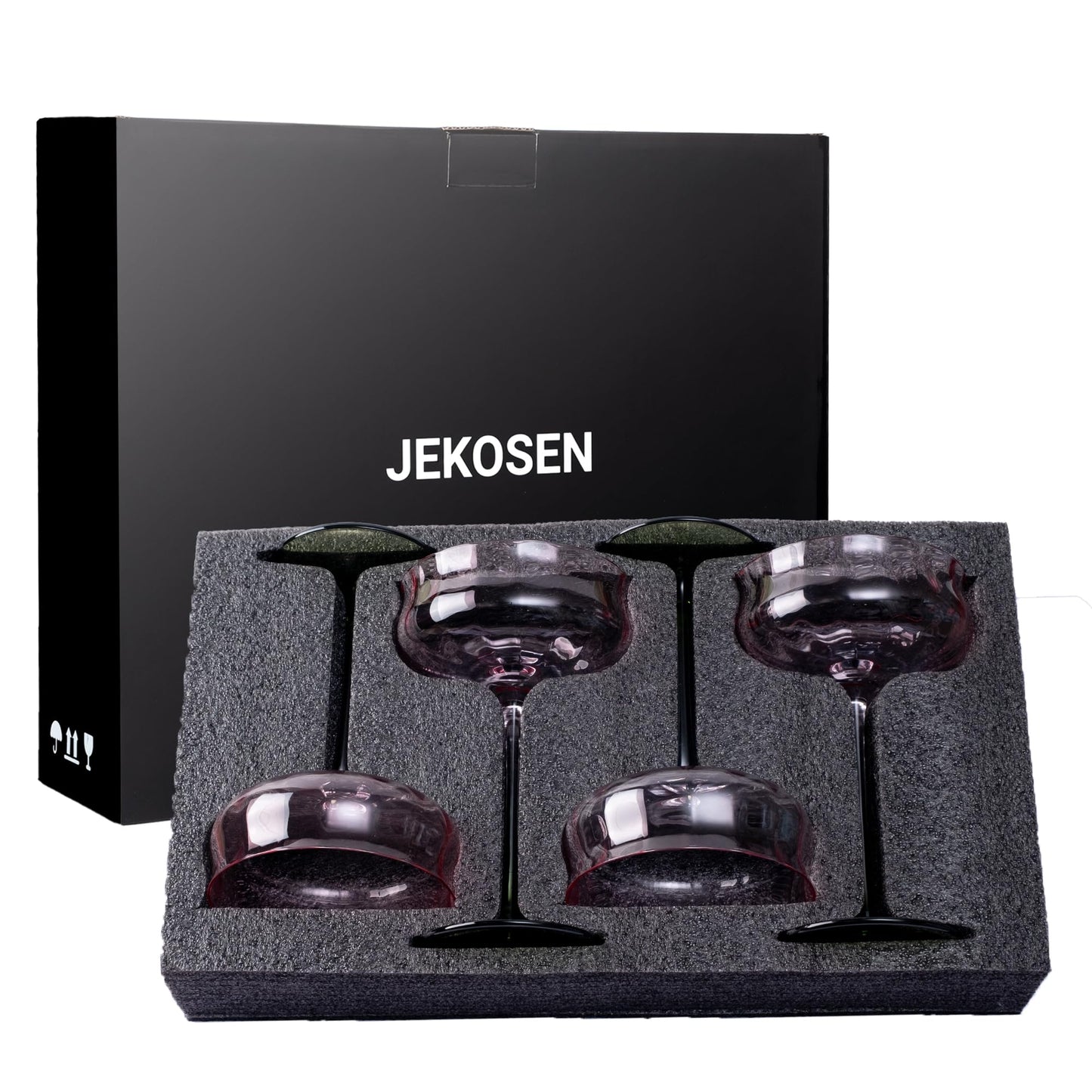 JEKOSEN Tulip Series Crystal Martini Cocktail Glasses 13 Ounce Set of 4 With Premium Gift Box Premium Strong Crystal Gift for Christmas, Birthday, Anniversary or Any Special Occasion