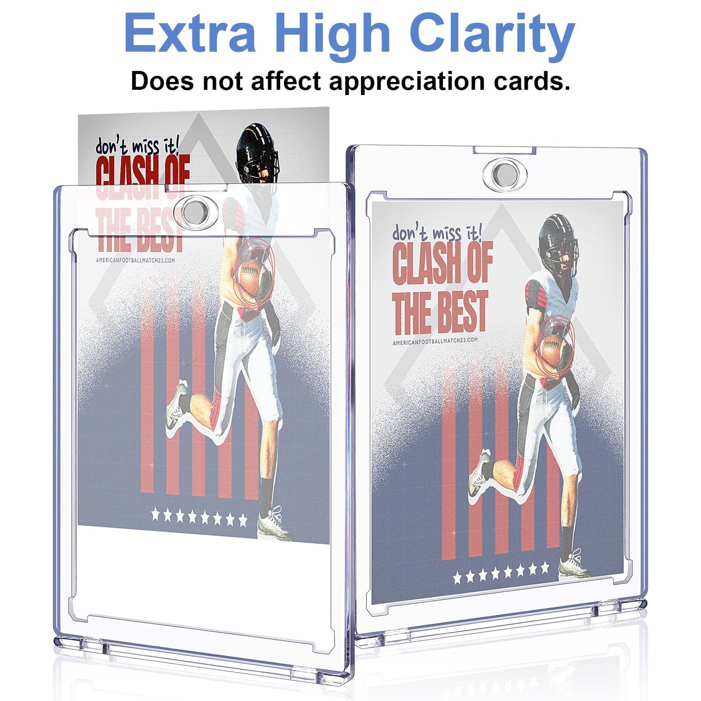 36PCS Magnetic Card Holders 35PT Acrylic Trading Card Protector Clear Card Sleeves Magnetic Card Display Holder Game Card Storage Case for Basketball Football Sports Game Trading Cards