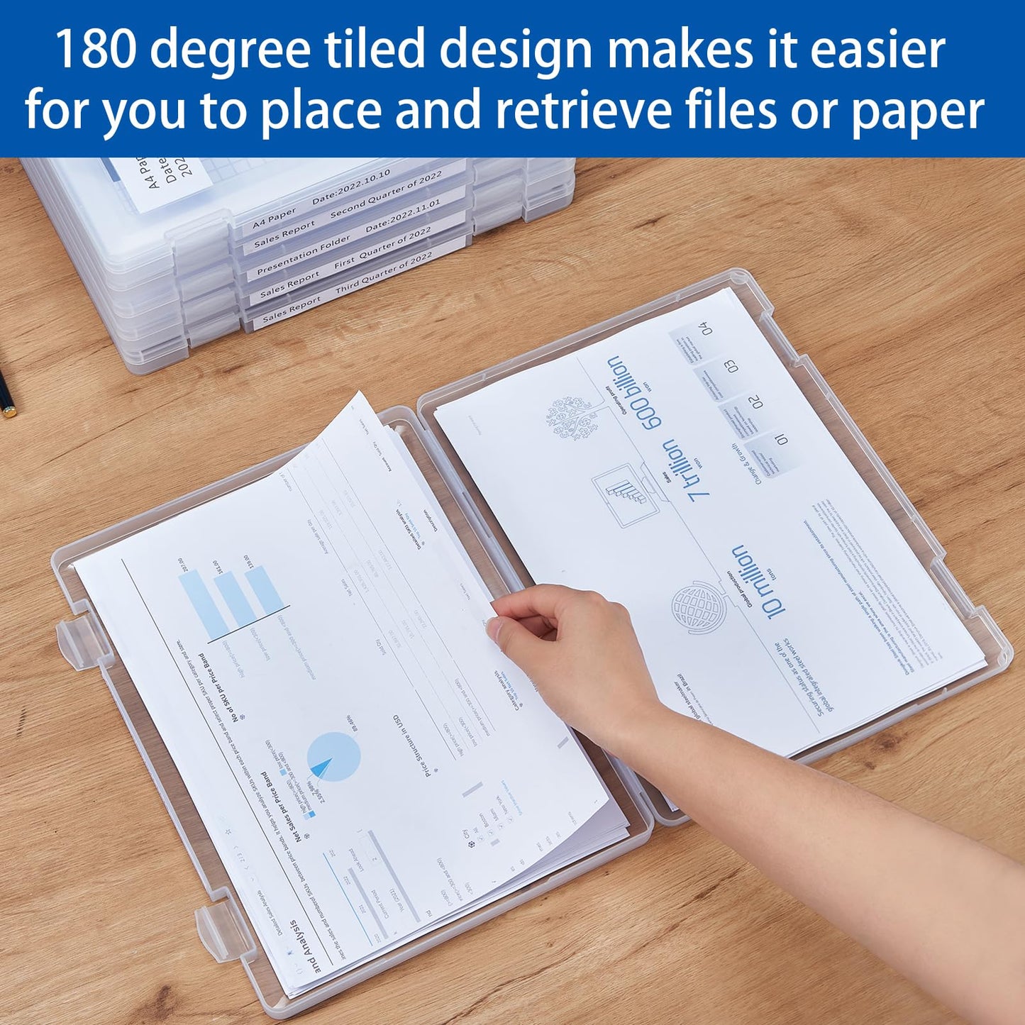 6 Pack A4 Paper Storage Box, 8.5 x 11 Project Case for US letter, Thick Scrapbook Storage Box Craft Storage Box Art Supplies Storage and Organization, Board Game Storage and Organizers
