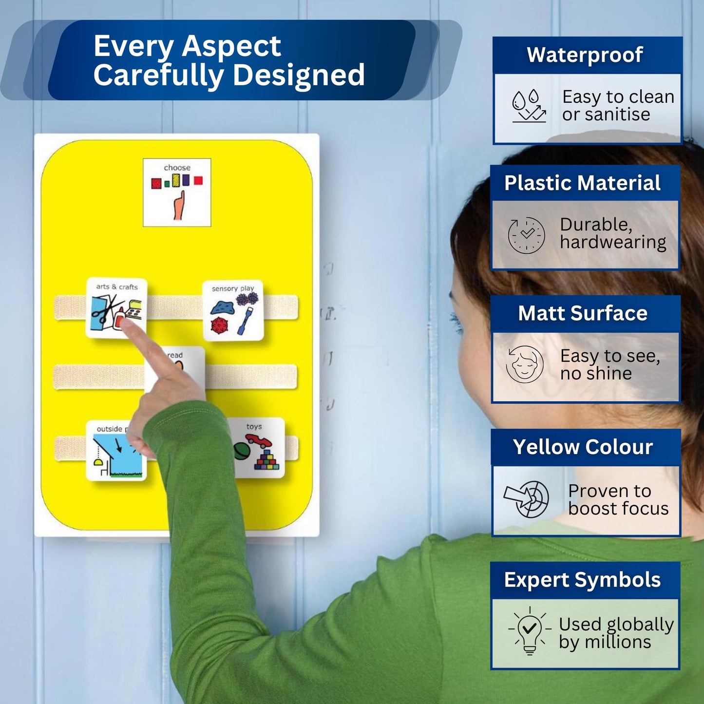 Activity Choice Board Nonverbal Communication – Visual Schedule for Kids -16 x Autism Communication Cards – Special Education Classroom Must Haves