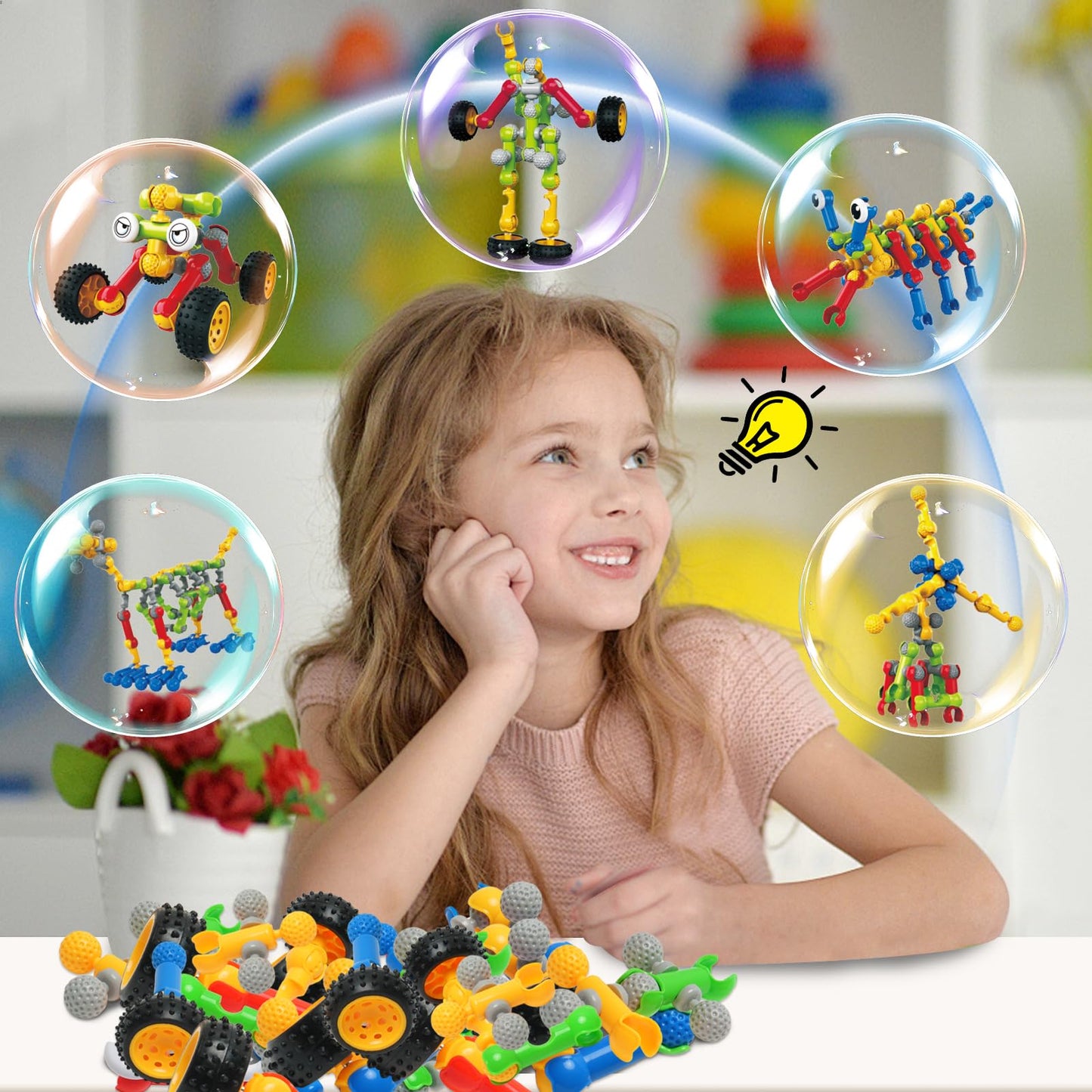 156 PCS Creative Building Blocks Building Toy Set - Featuring Storage, Includes Dinosaur, Robot, Car, Spider, Dog, Animal Figure Building Toy Playset for Kids, Boy Girl Birthday Gift, Ages 4+ (156PCS)