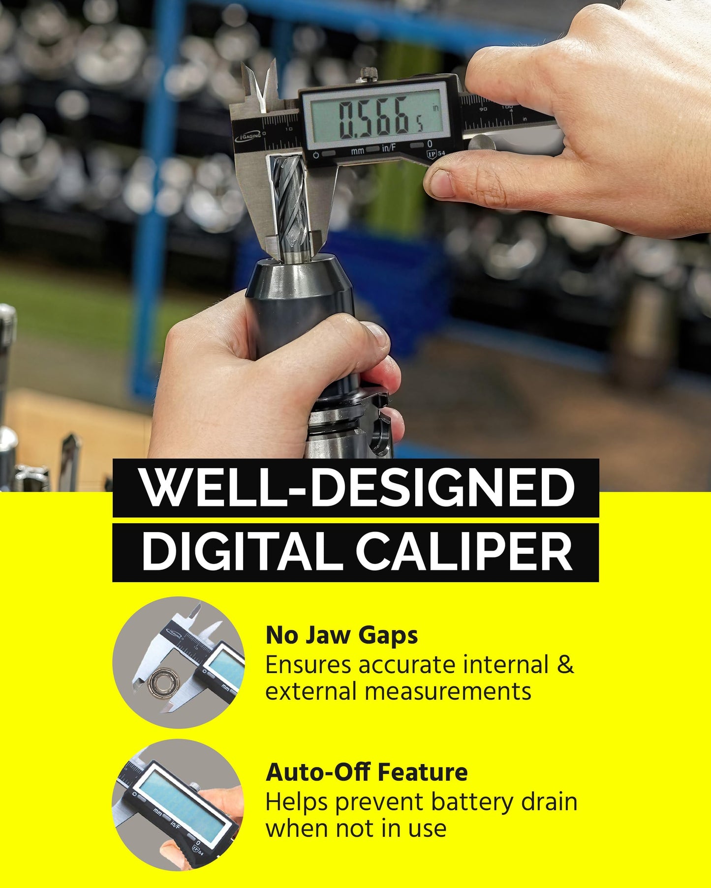 iGaging IP54 0-6-Inch EZ Cal Super Large LCD Display Digital Caliper