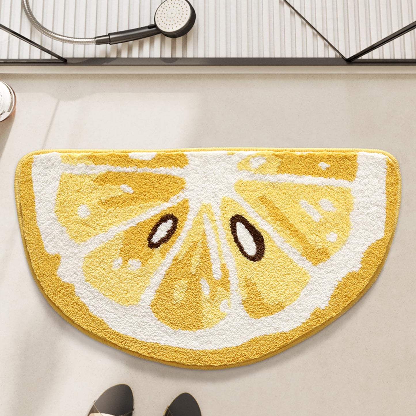Ankah Fruit Bath Mats Cute Bathroom Rugs, Particularly Absorbent, Very Soft, and Dry Fast that Fits for Kid's Room, Bathroom or Other Room, 17.7" x 31.5", Lemon