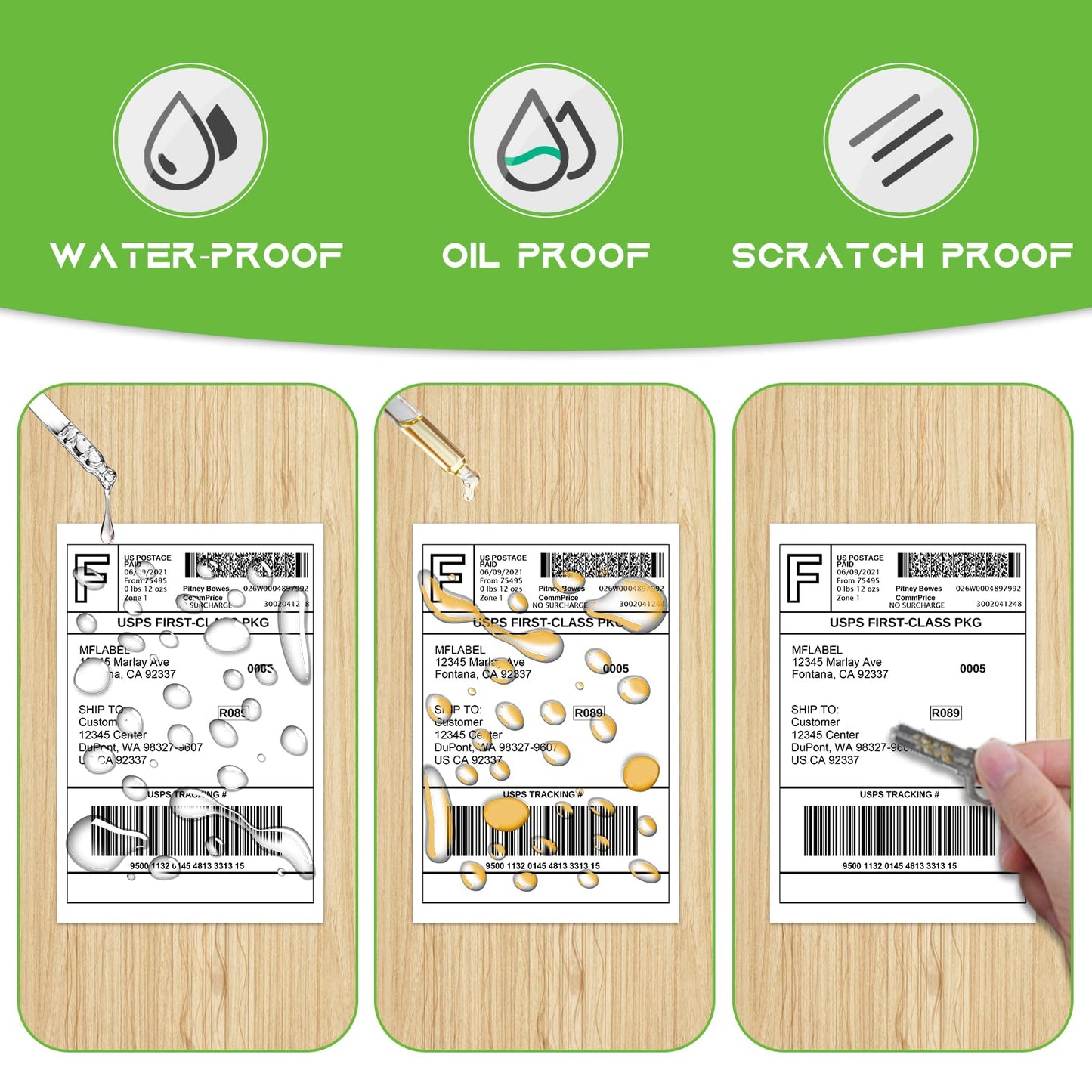MFLABEL 4 Rolls of 450 Direct Thermal Shipping Labels 4x6 for Zebra 2844 Zp-450 Zp-500 Zp-505