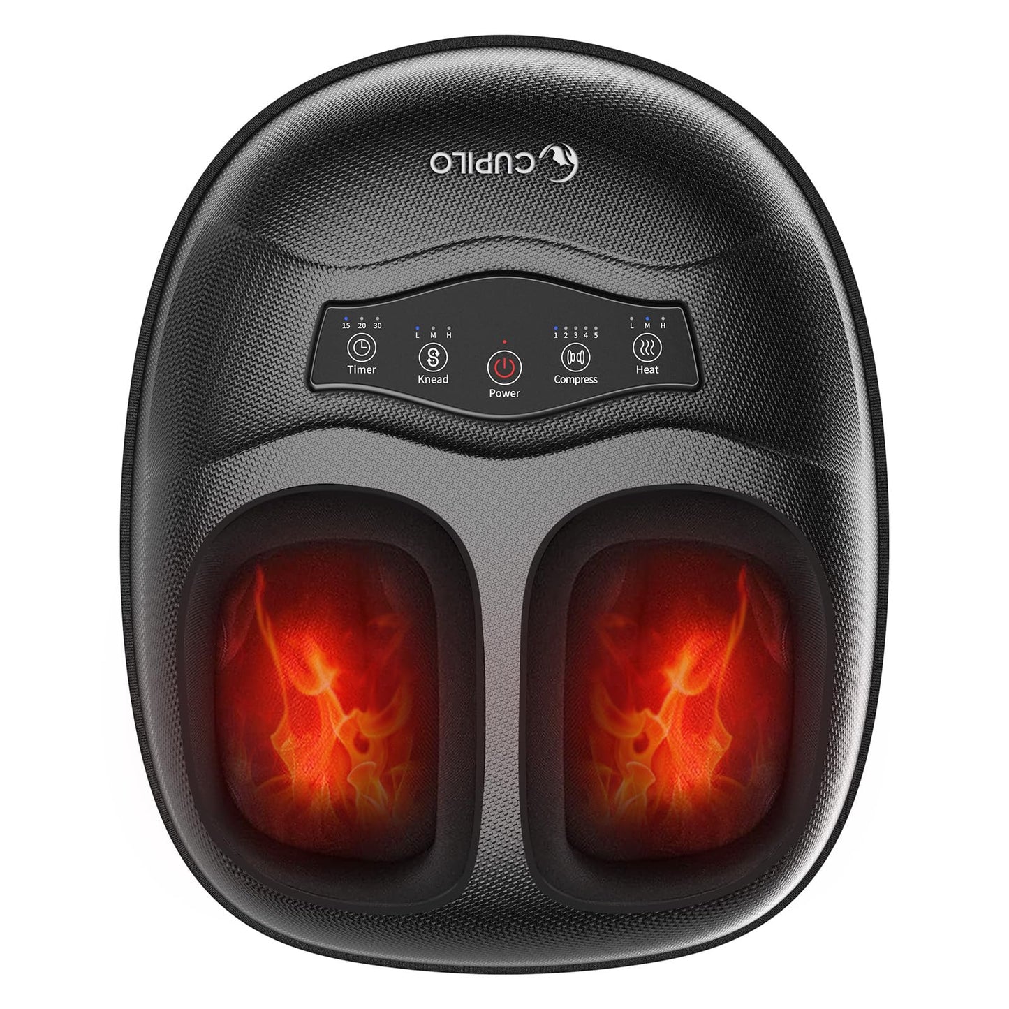 CuPiLo Shiatsu Foot Massager with Heat - Deep Tissue Kneading Foot Massager for Plantar Fasciitis,Adjustable Compression & Heat for Neuropathy,Feet Fatigue,Ideal Gifts for Women,Men,Fits Size Up to 13"