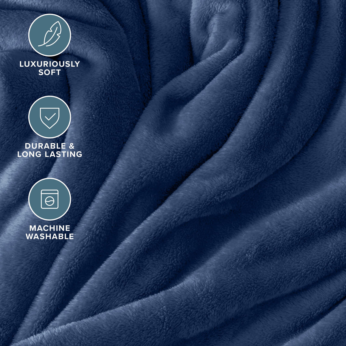 Bare Home Fleece Blanket - Full/Queen - Ultra-Soft Lightweight for Bed, Sofa, and Couch - Luxury Microplush - Cozy Warm Blanket (Full/Queen, Dark Blue)