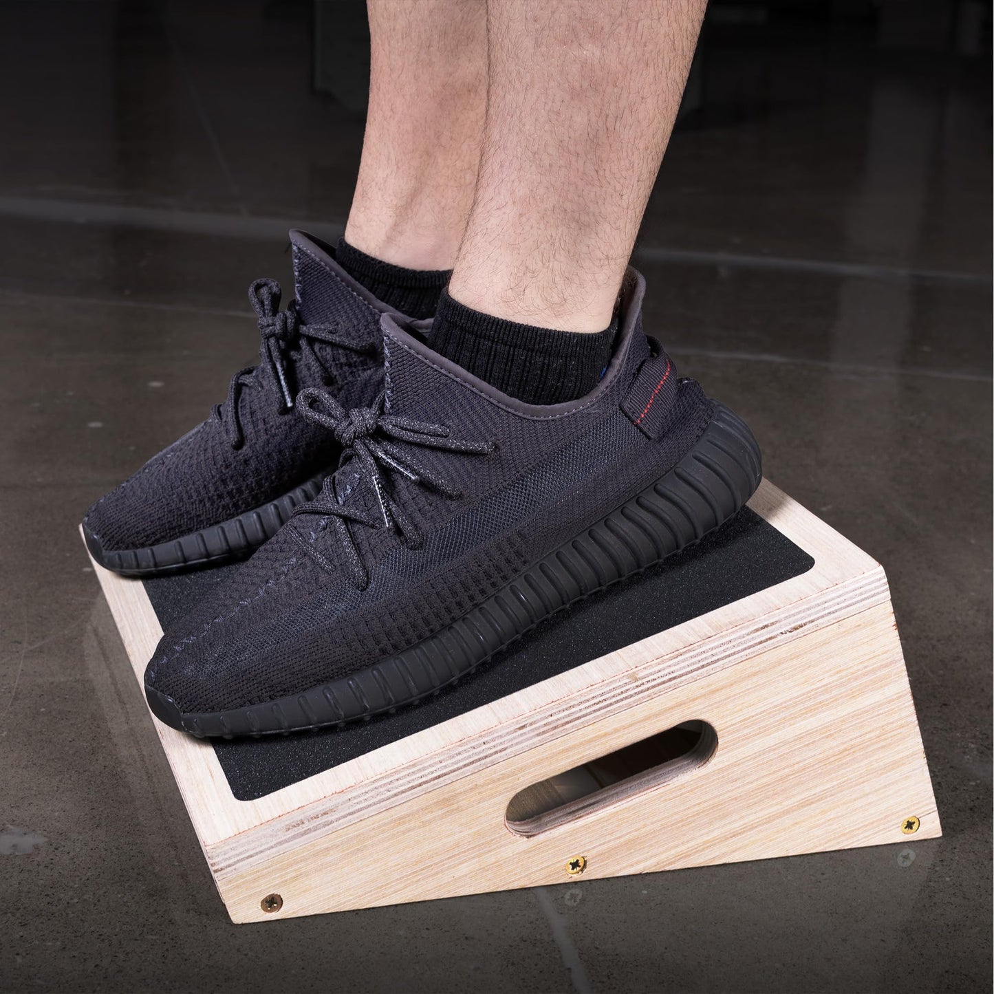 AmStaff Fitness Adjustable Wooden Slant Board, Hardwood Incline Board with Anti-Slip Surface, Squat Wedge, Calf Stretcher for Weightlifting, Strength Training - 5-Level Incline - Small (12.5"x16")