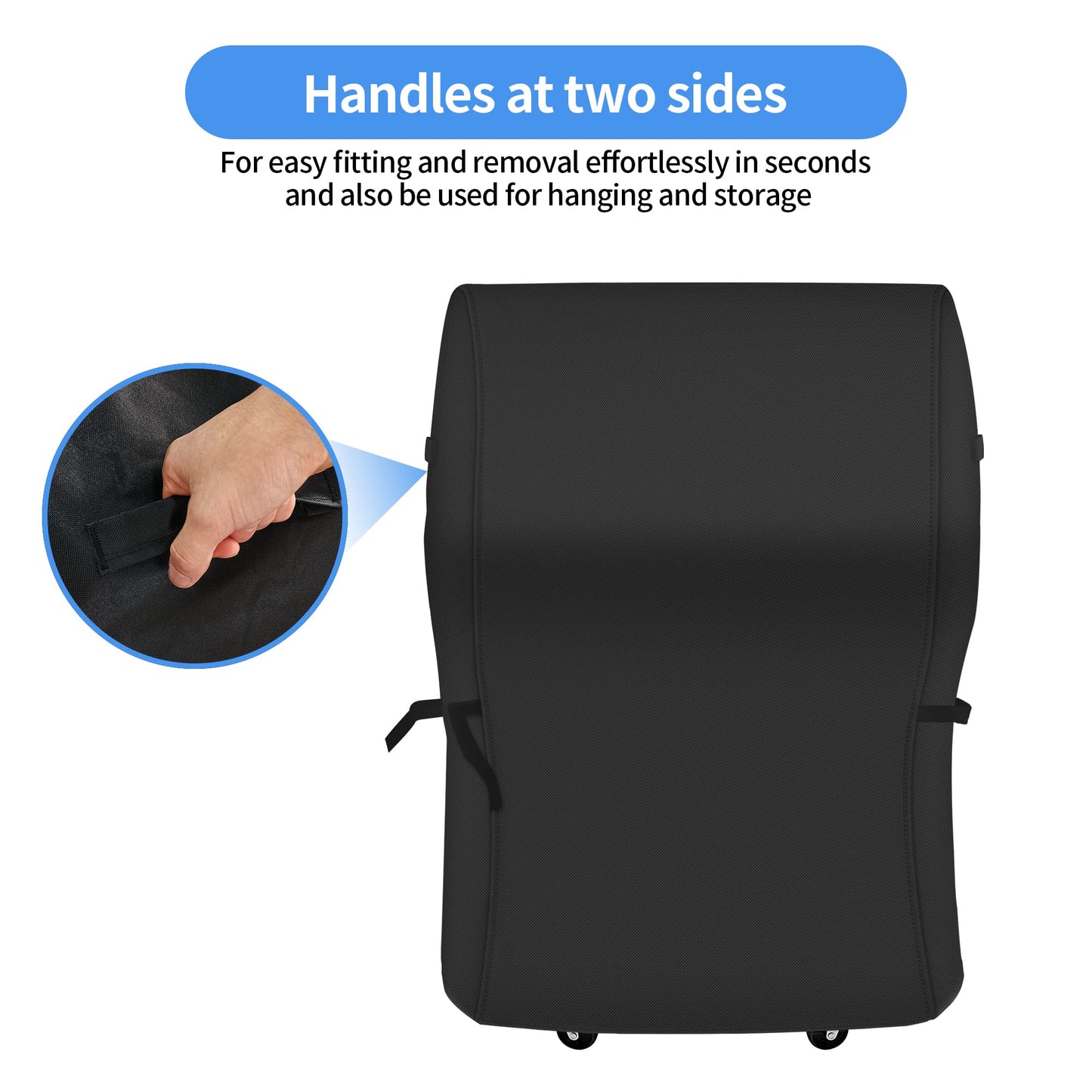 NEXCOVER 55 Inch Grill Cover - 600D Heavy Duty Waterproof and Weather Resistant BBQ Cover for Weber, Char Broil, Nexgrill - Fade Resistant, Black