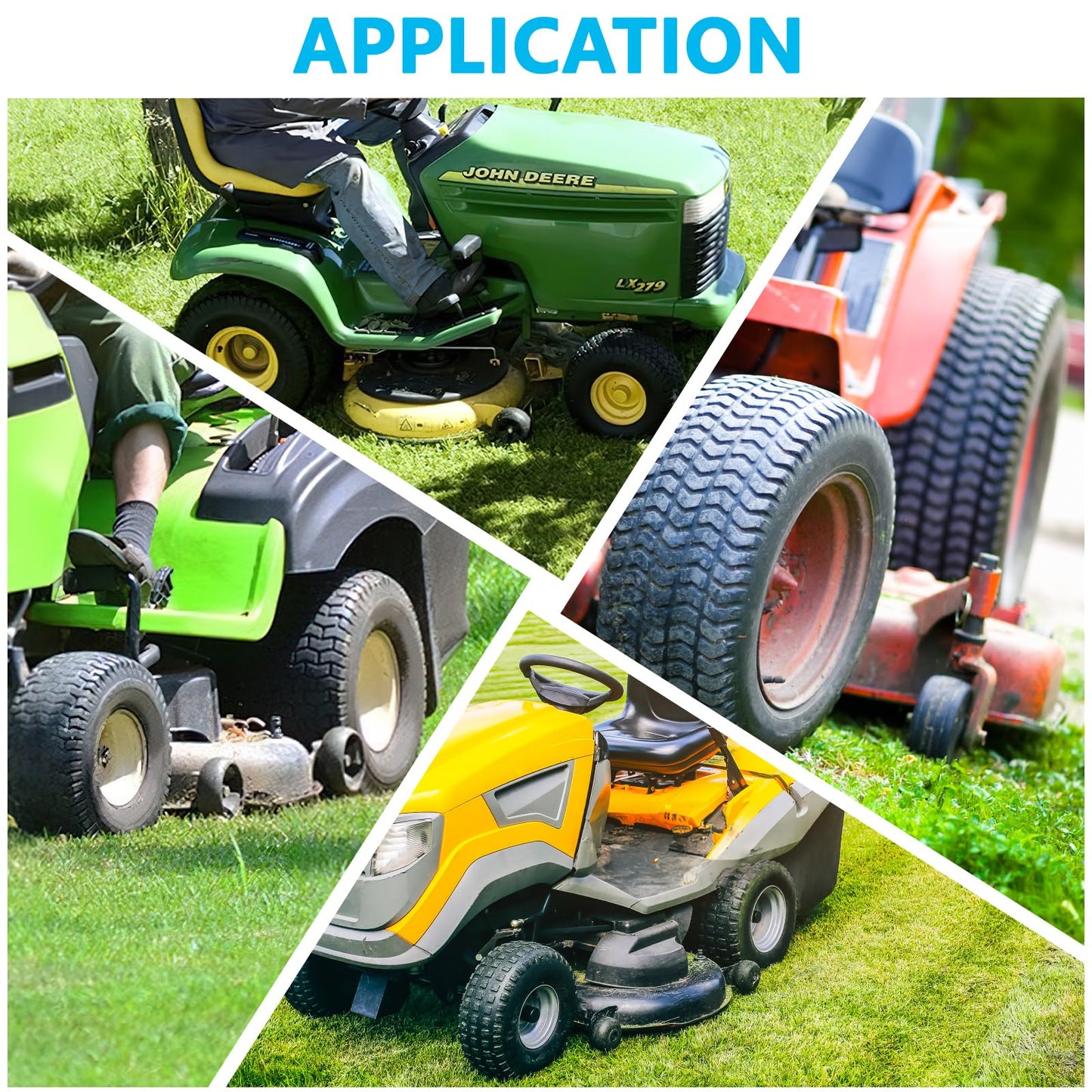 4 Pack Deck Gauge Wheel Kit for John Deere Lawn Tractors, Deck Lawn Mowers Wheel Replace Part - Compatible with 48", 54", 60", 62", 72" Decks - Replaces AM125172, AM124706, 210-300