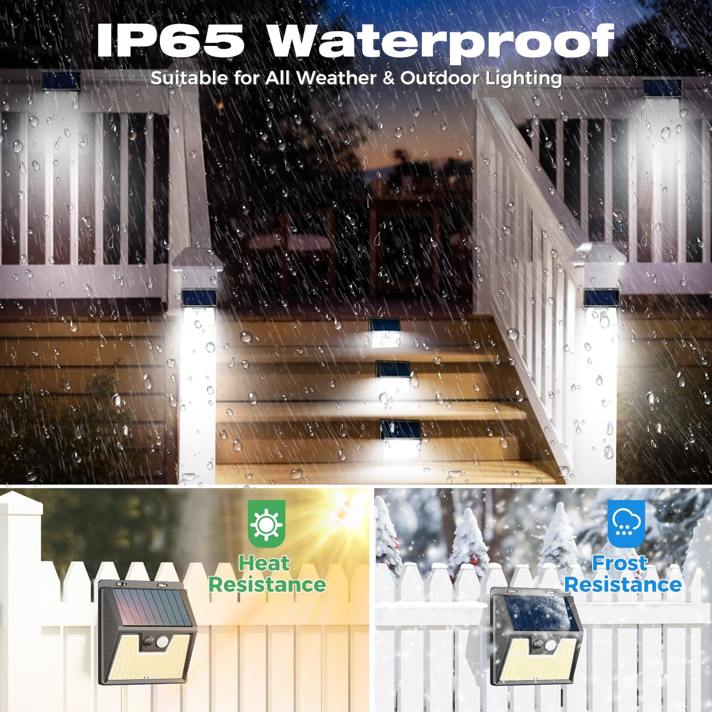 LOTMOS Solar Lights Outdoor Motion Sensor, [ 6 Pack/176LED ] Fence Lights Solar Powered 3 Modes, Waterproof Wireless Solar Wall Security Lights for Garden Patio Garage Deck Yard, Cool White