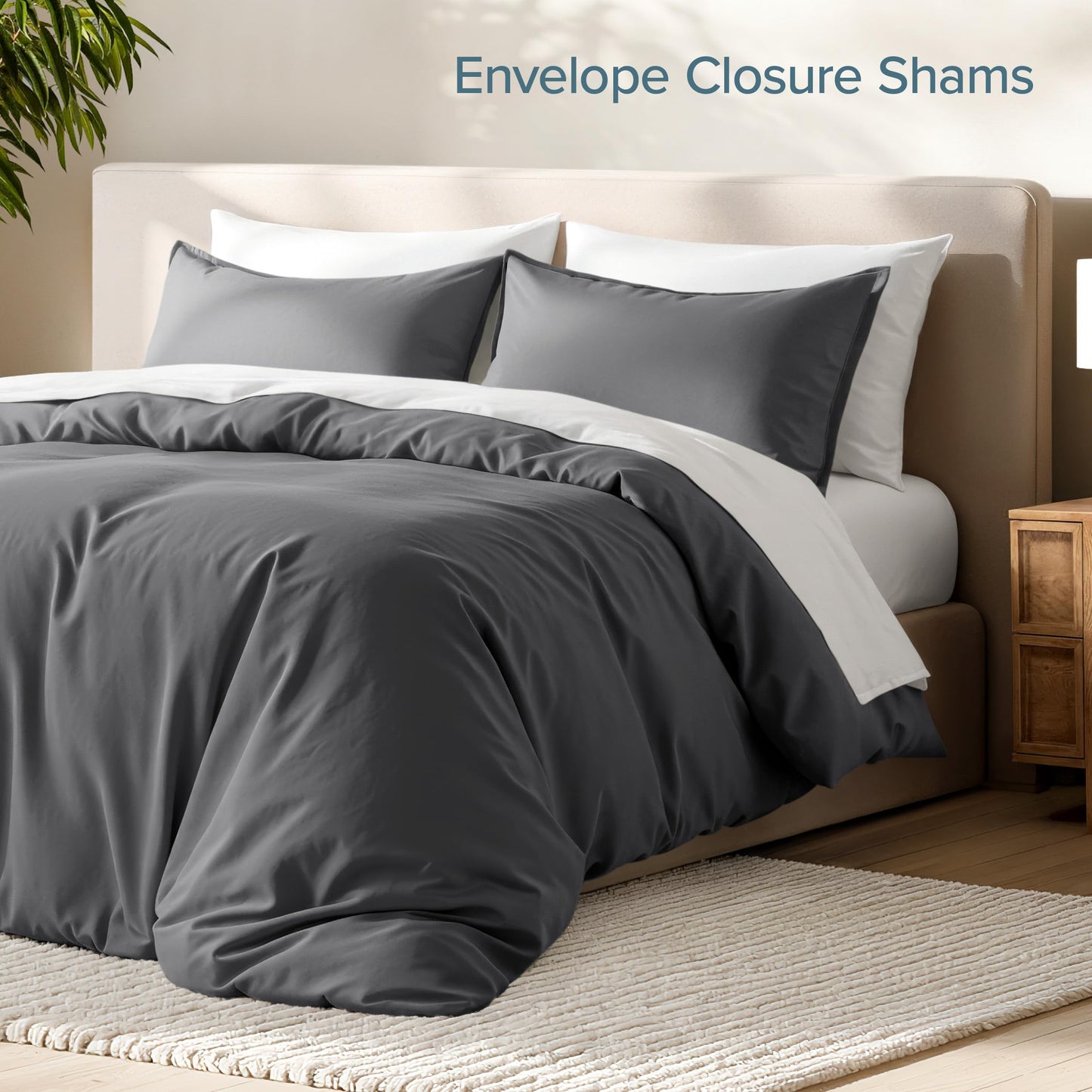 Bare Home Bedding Duvet Cover King Size - Premium 1800 Super Soft Collection - Lightweight, Cooling - Soft Breathable Bedding Duvet Cover (King, Grey)