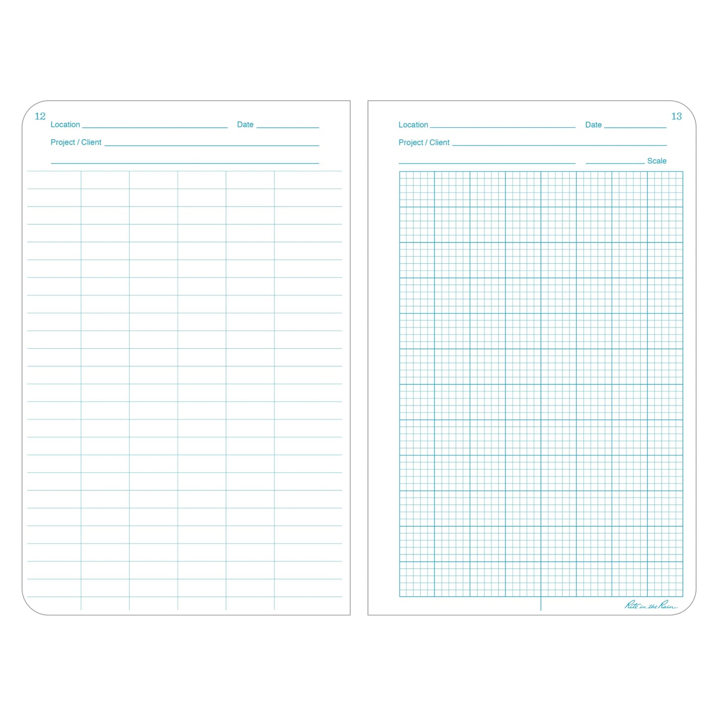 Rite In The Rain Weatherproof Hard Cover Notebook, 4 3/4" x 7 1/2", Yellow Cover, Geological Pattern (No. 540F)