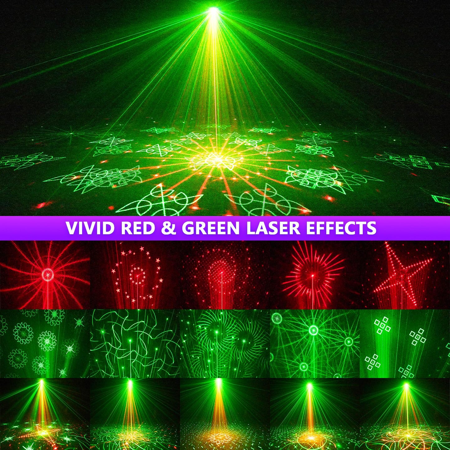 Mini Disco Ball Party Light, 60 Patterns Sound Activated DJ Strobe Lamp with Remote, Red & Green LED Projector, USB Powered Party Favors for Kids Birthday Gift, Home Room Dance Club Decorations