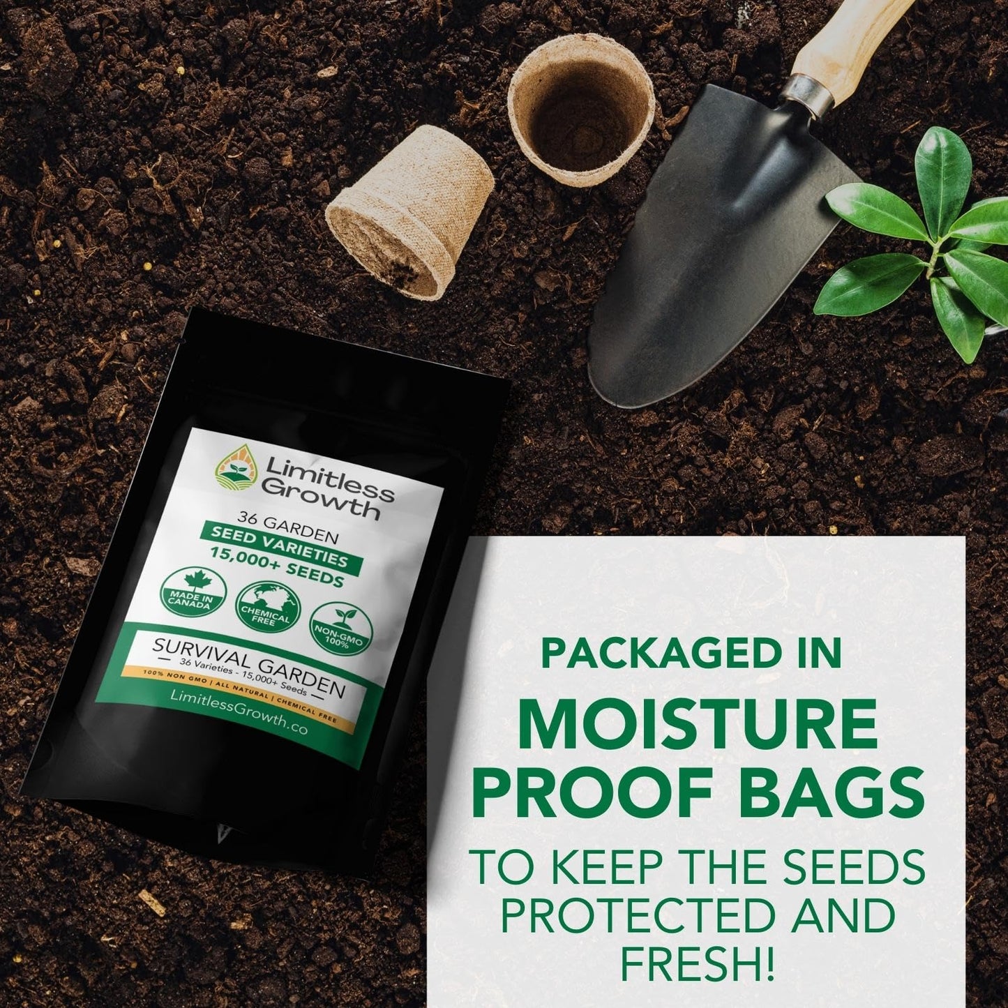 36 Survival Garden Seed Vault | 36 Seed Varieties of Herb, Vegetable, & Flower Seeds for a Thriving Canadian Garden | Adaptable for Canadian Growers | Limitless Growth