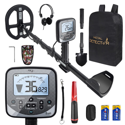 16" Detection Depth Metal Detector for Adults,High Accuracy Professional Metal Detector kit with Double-D Waterproof Coil,19.2 kHz Beach Metal Detector and Pinpointer,4 Professional Modes,LCD Display