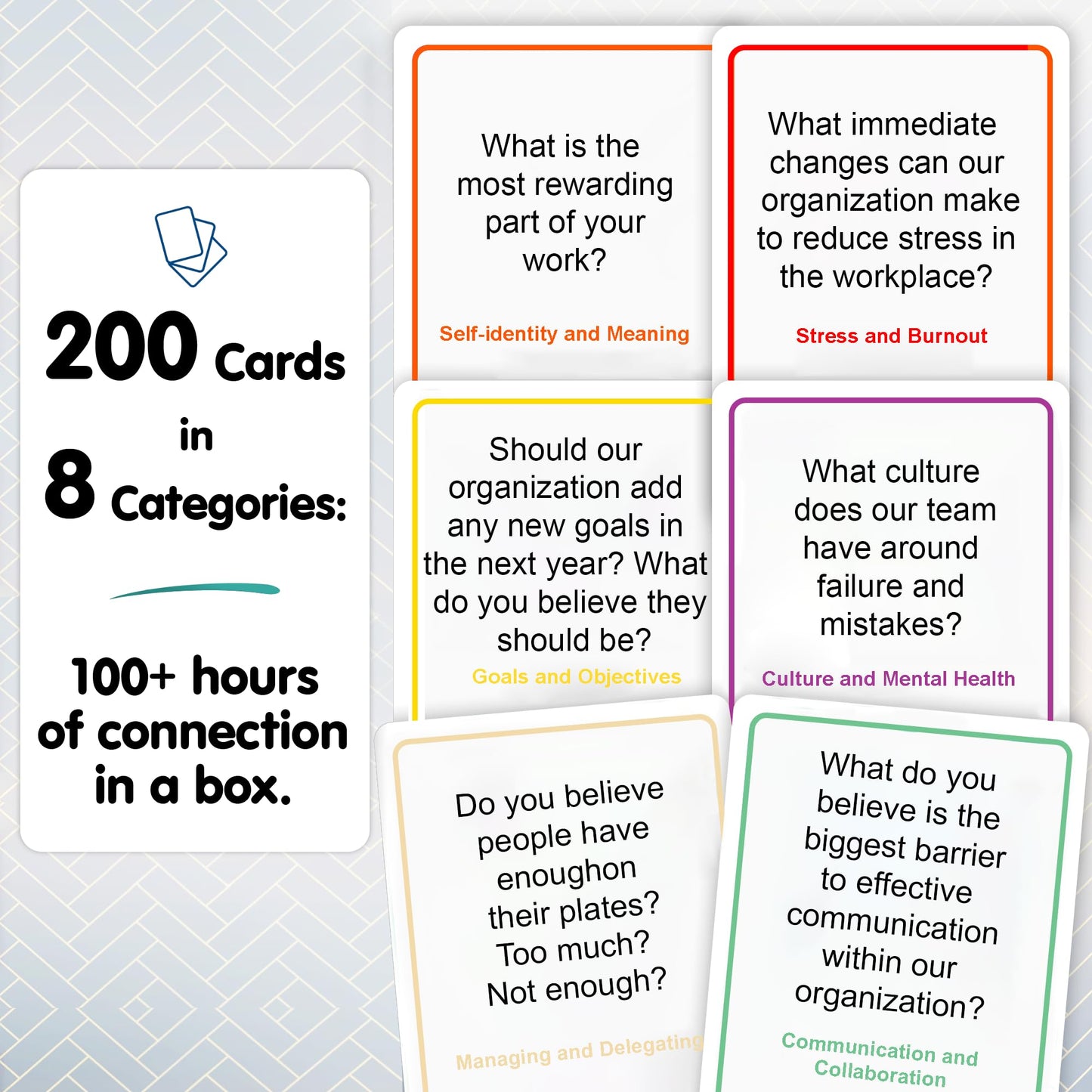 200 Conversation Cards for Teams - Meaningful Questions That Help Team Members Understand Each Other - Team Building Conversation Starter Card Game for Work - Office Icebreaker Conversation Card
