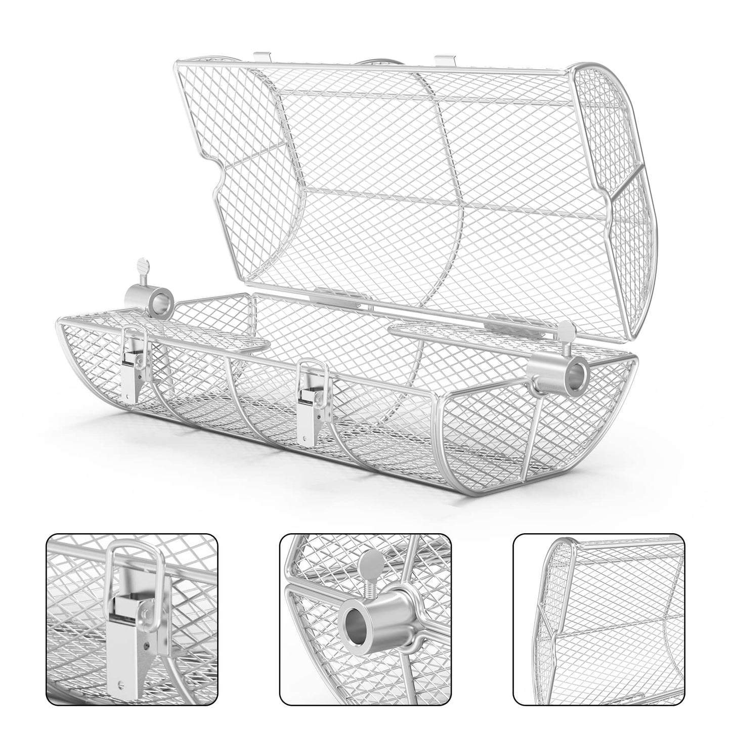 Onlyfire Universal Rotisserie Grill Peanut Beans French Fries Basket Fits for Any Gas Grill