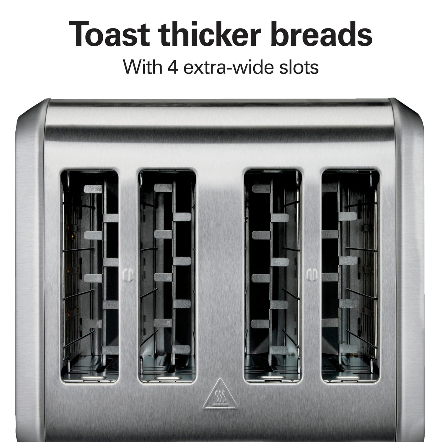 Hamilton Beach 4-Slice Toaster, Brushed Stainless Steel, Extra-Wide Slot Toaster with Shade Selector, Toast Boost, Slide-Out Crumb Tray, Auto Shutoff, Cancel Button, 24910G