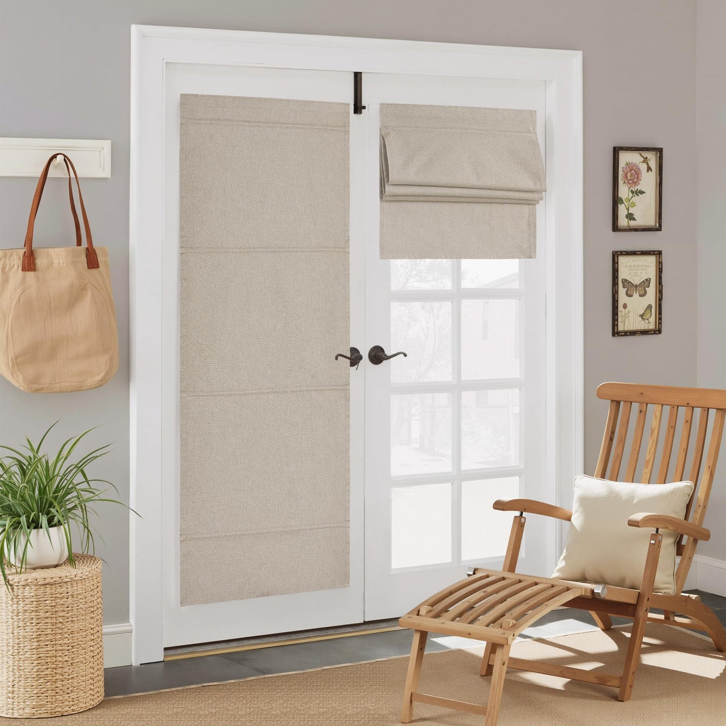 NICETOWN 100% Blackout Curtains for Window Cordless Blinds Temporary Shades No Drill Black Out Blinds for Window of Bedroom, Bathroom,Kitchen Office (Sand, 24 x 72 inch Long, 1 Panel)