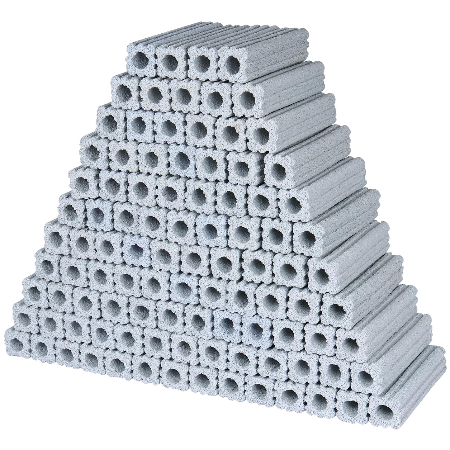 RealPlus Ceramic Bio Filter Media for Aquarium Sump Canister Pond Fish Tank, Vast Surface Area (6.2" Length / 90pcs)