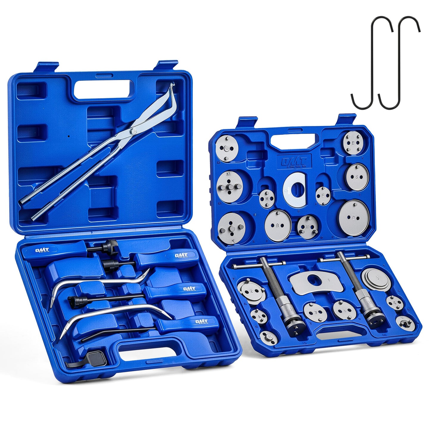 Orion Motor Tech 32pc Dual Brake Tools, 2 in 1 Caliper Compression Tool and Drum Brake Tool Kit, Brake Caliper Tool Kit and Drum Brake Tool with Brake Spring Tool Compressor Pliers Installer Remover