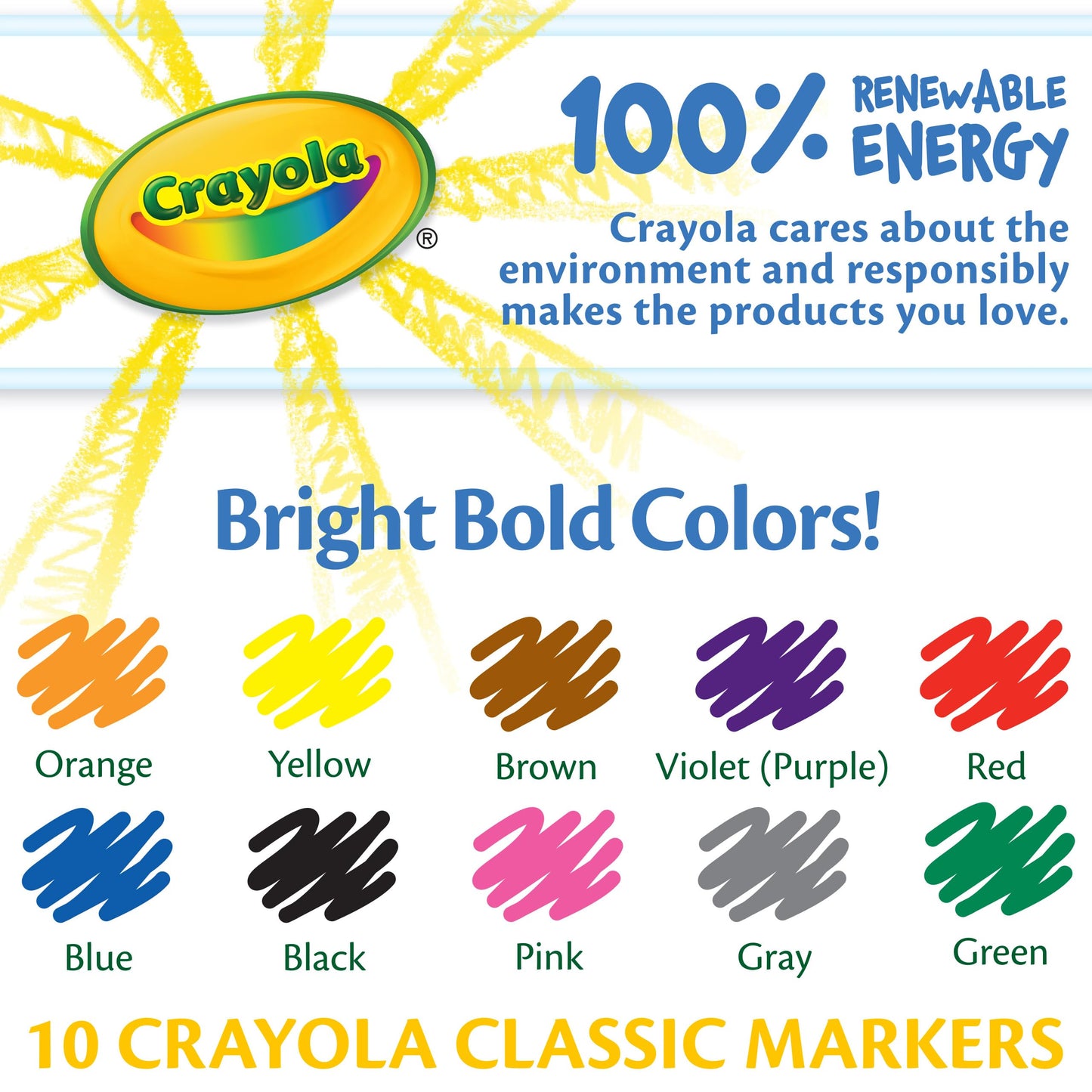 Crayola Fine Line Marker Bulk Classpack, 10 Colours, 200 Count, Arts & Crafts