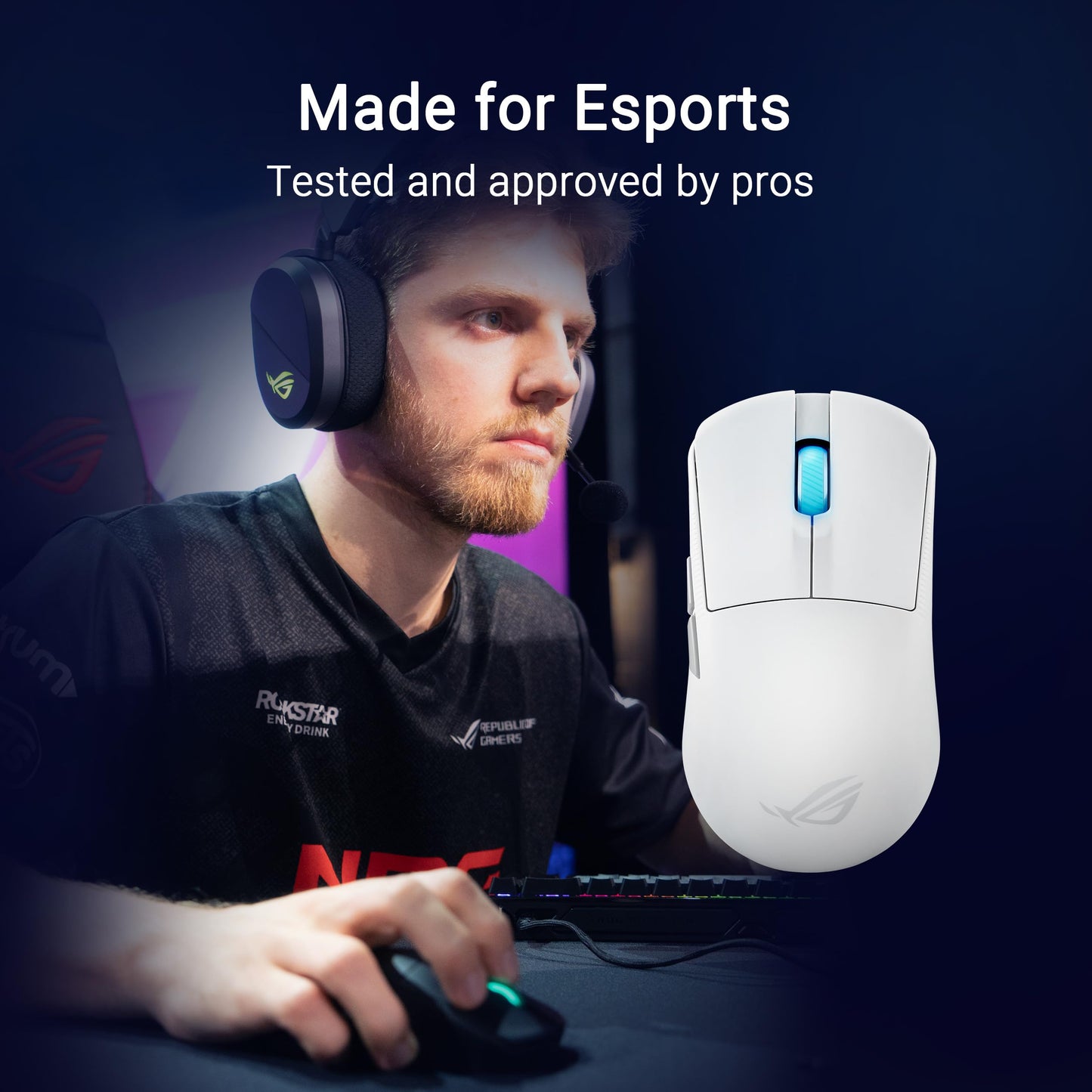 ASUS ROG Harpe Ace Mini Wireless Esports Gaming Mouse – Small Compact Design, Right-Handed, 49g Lightweight, Tri-Mode Connectivity, 36K DPI, up to 105Hr Battery, Pro-Approved, PC/Mac Support - White