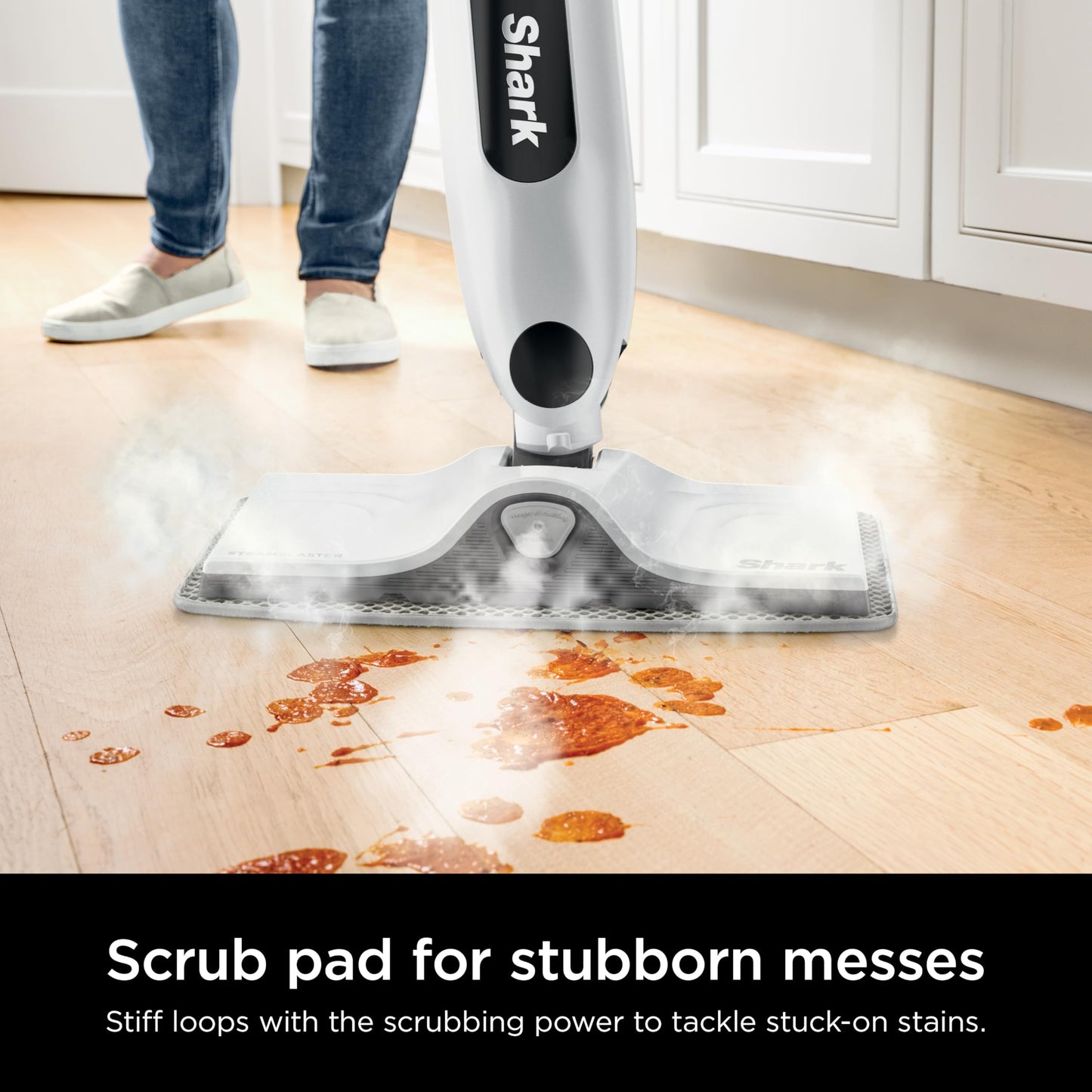 Shark Genuine Steam Mop Replacement Pads 2 Pack – Includes 1 Dirt Grip and 1 Scrub Pad, Machine Washable, Designed for Sealed Hard Floors, Compatible with Shark S1000 and S2000 Series ONLY,1153FCS2000