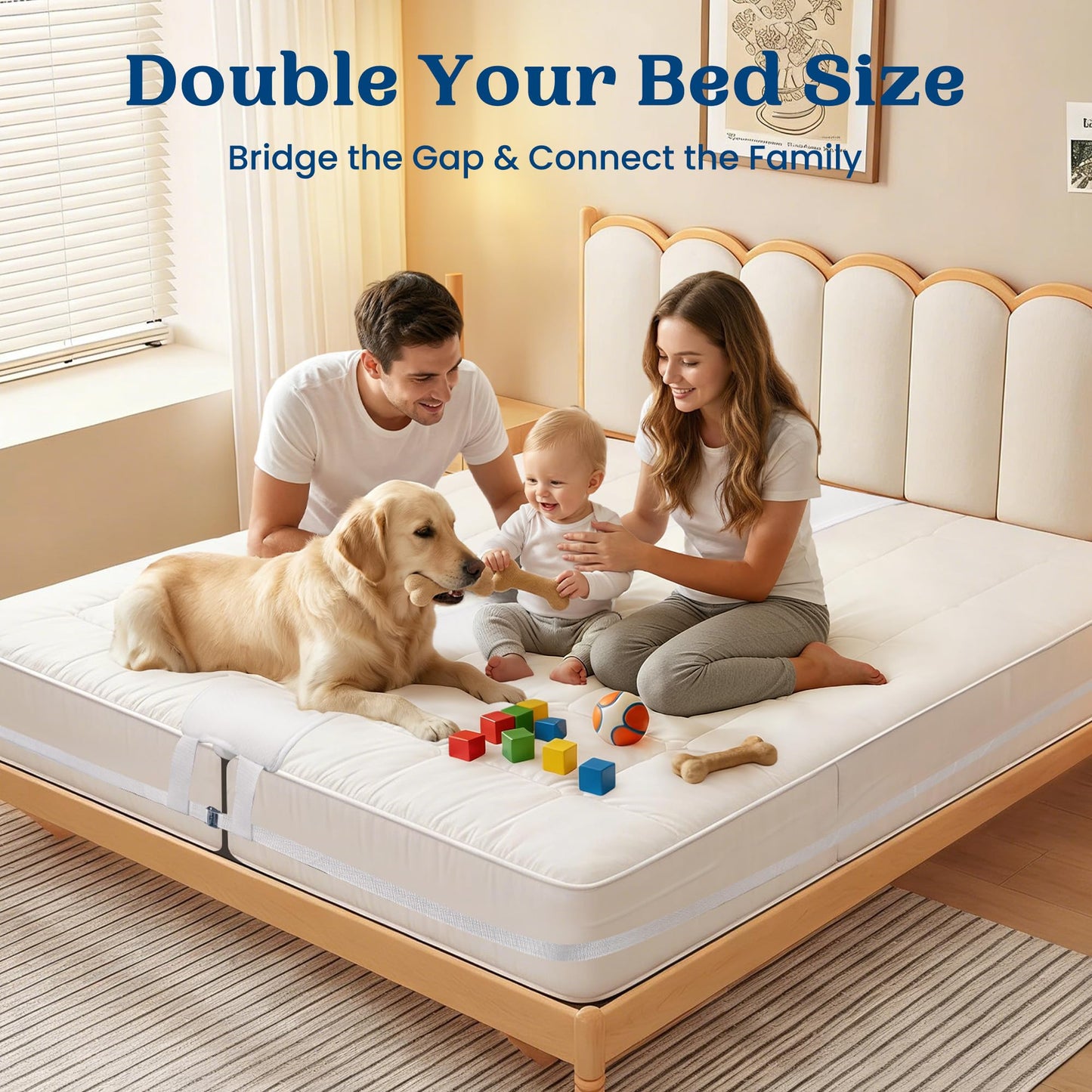 FeelAtHome Twin to King Bed Converter Kit - Bed Bridge - Twin XL Connector to King Maker - Mattress Bridge - Conversion Kit (8" Class)