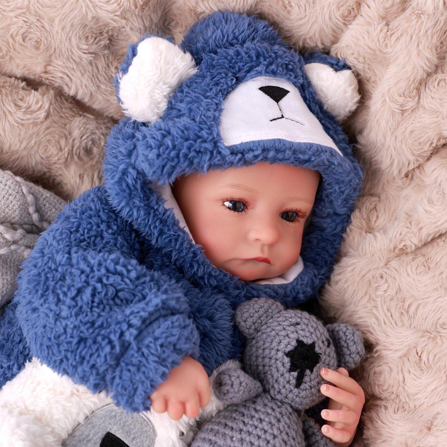 BABESIDE Lifelike Reborn Baby Doll Boy - Aiden 20 Inch Handmade Realistic Baby Doll Soft Body Lifelike Baby Dolls with Toy & Gift Box for Kids