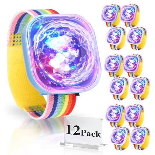 BringLED Interactive LED Wristband 【2-Pack】- Rechargeable Sound-Activated Party Accessories, Multi-Color Light-Up for Parties, Festivals, and Gifts, Normal, Plastic Led Components