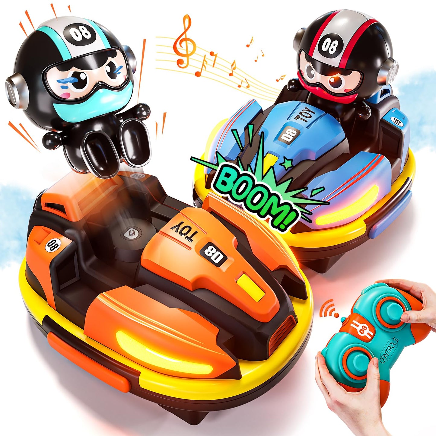 Bumper Cars Remote Control Set,2.4 GHz Remote Control Cars for Kids, RC Battle Race Cars, Remote Control Bumper Cars Game for 3 4 5 6 7 8 Year Old boy Gifts