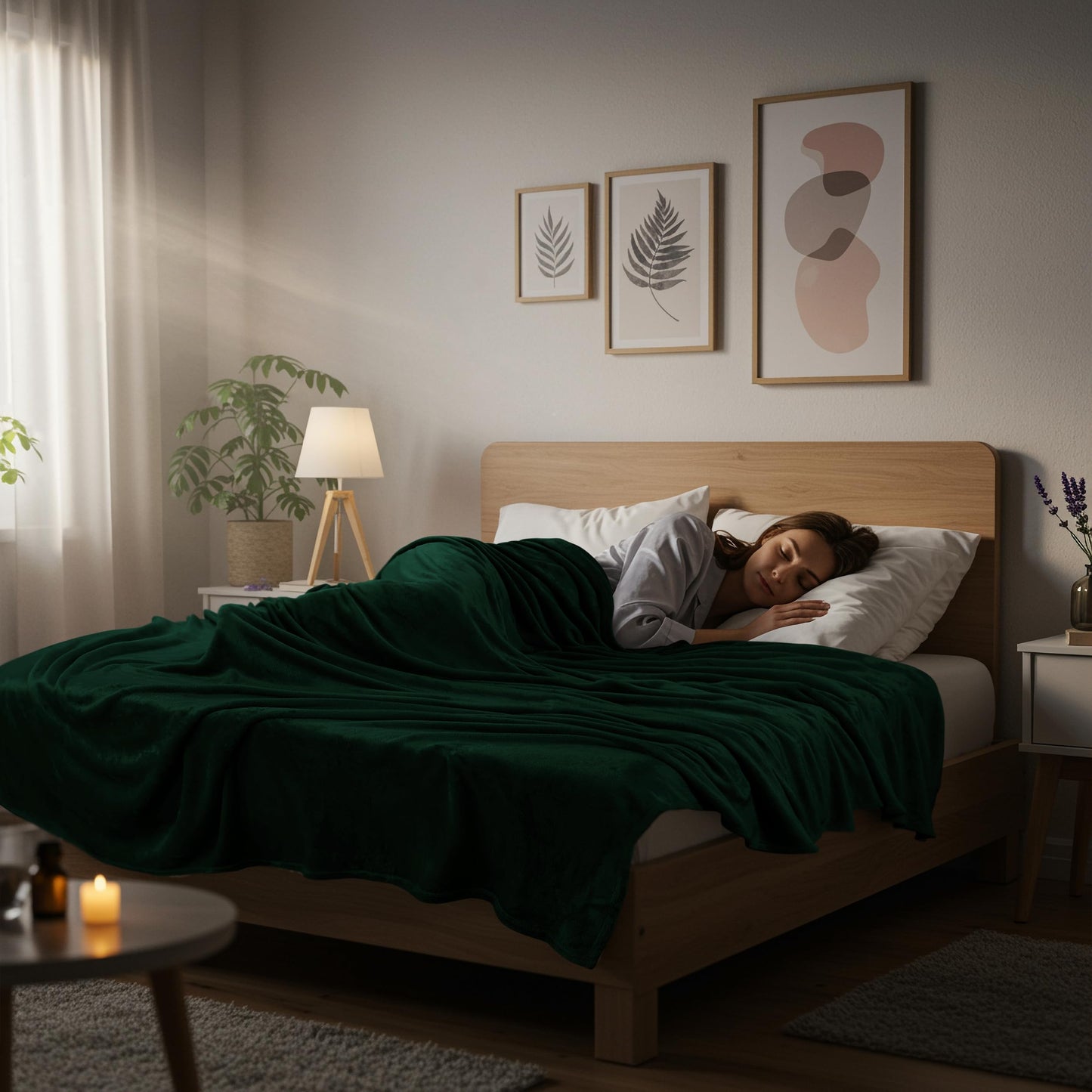 Utopia Bedding 300GSM Fleece King Size Bed Blanket [Forest Green, 90x102 Inch] with Anti-Static Microfiber Lightweight Fuzzy Soft Cozy Blanket for Bed, Couch and Sofa - Suitable for All Seasons