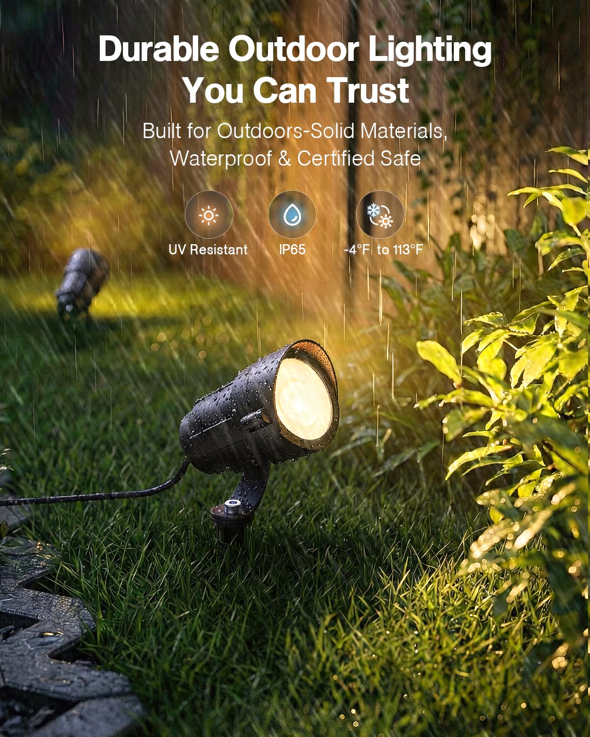 HIBOITEC 7W Low Voltage Landscape Lighting with Plug 2700K Warm White LED Outdoor Spot Lights 270° Adjustable Garden Spotlight IP65 Waterproof Landscape Spotligh for Yard Tree Wall Pathway 4Pack