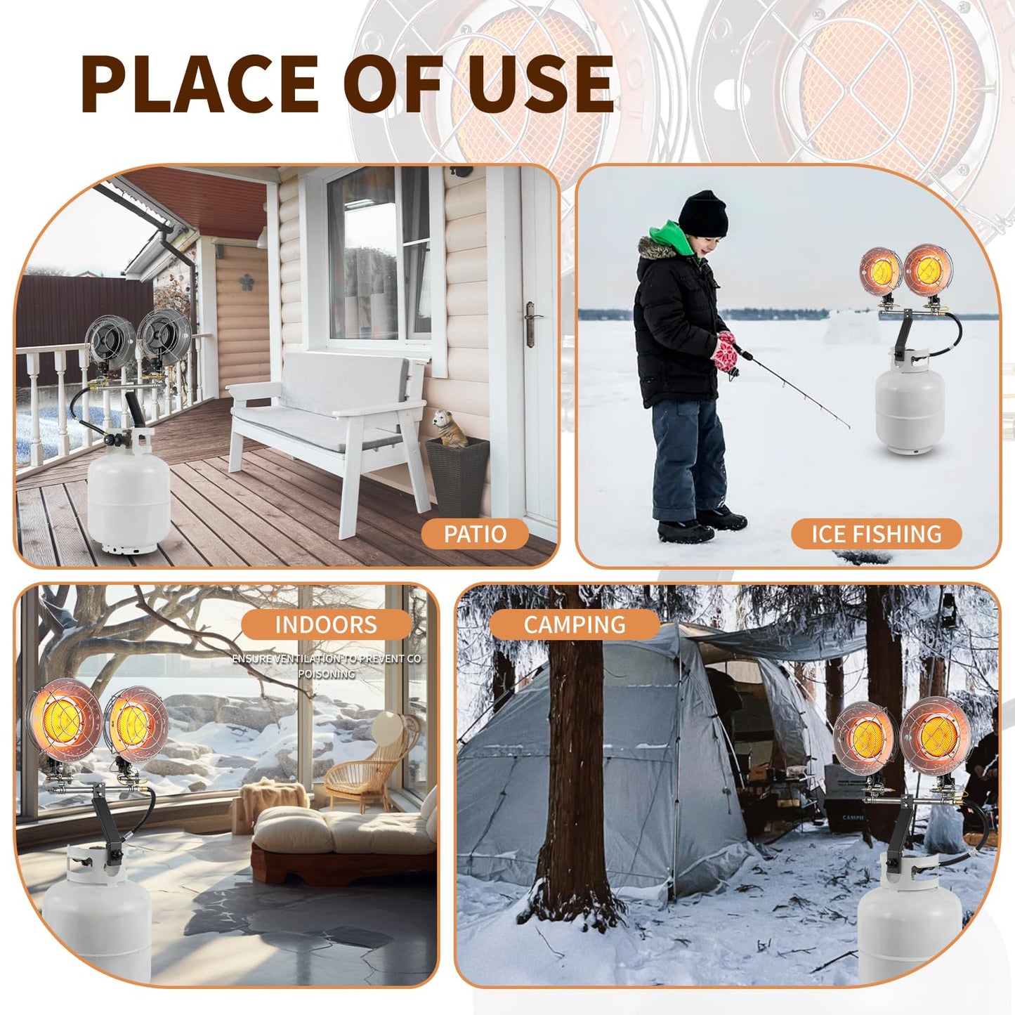 30,000 BTU Propane Tank Top Heater, Propane Heater for Outdoor, Patio, Camping, Garage, and Indoor Use – Adjustable Heat Levels, Tilt Auto Shut-Off, Efficient Burner, CSA Certified