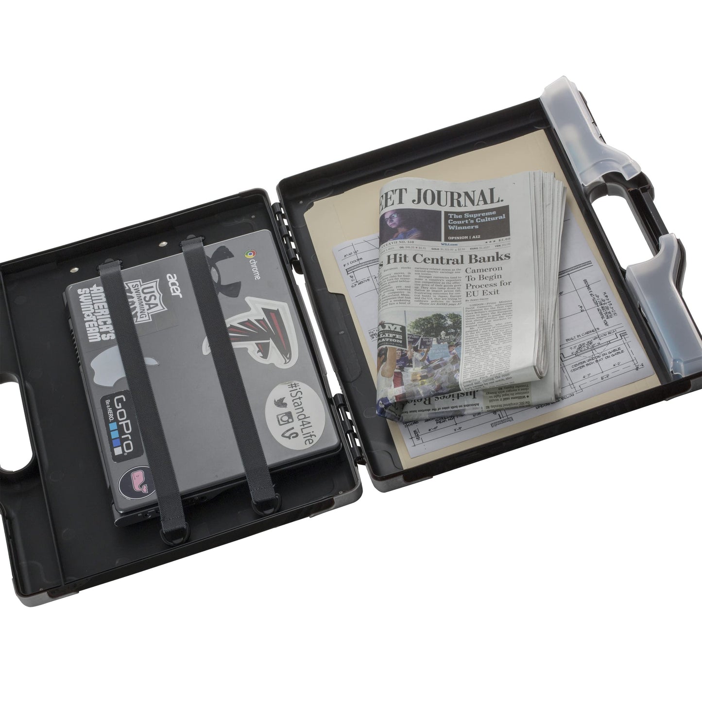 Officemate Carry All Clipboard Storage Box, Letter/Legal Size, Black and Gray (83324), 1