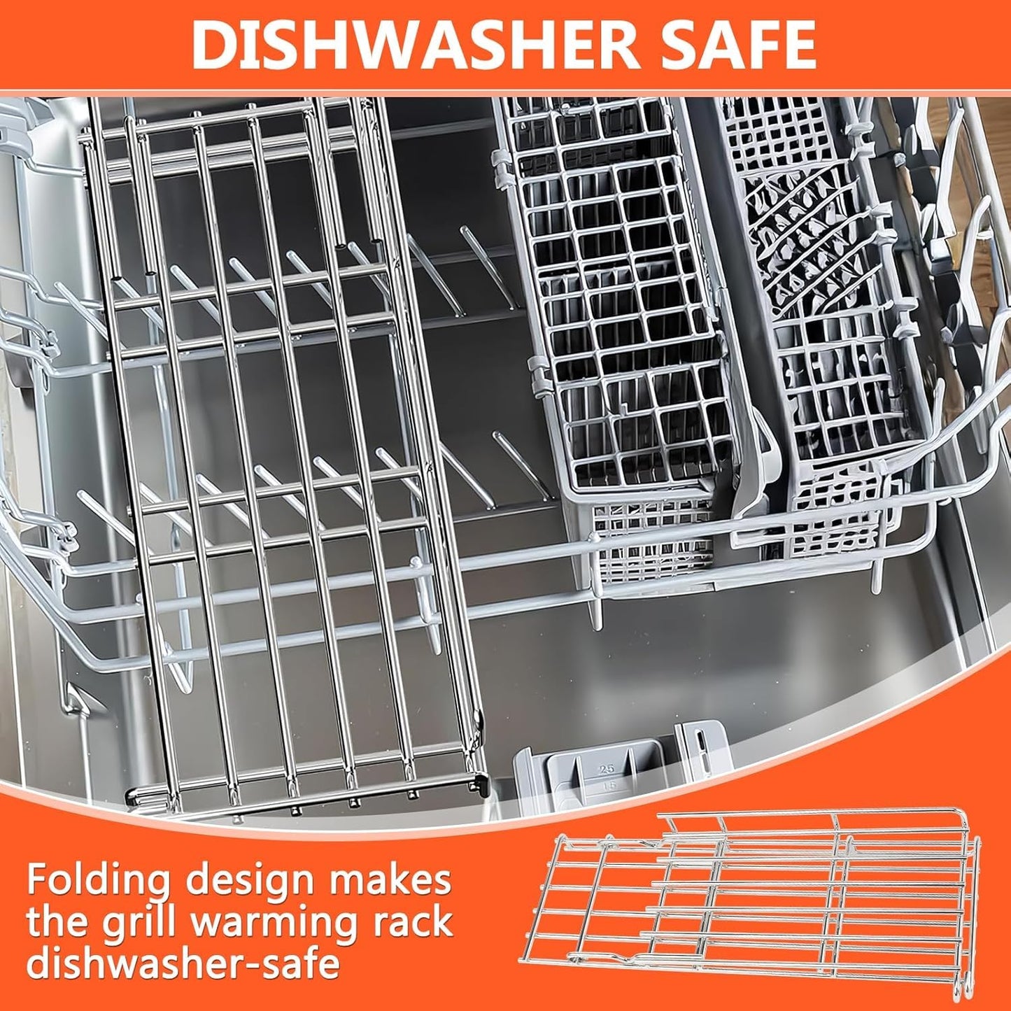 QuliMetal- 66045 Grill Warming Rack for Weber Genesis Ii 400 Series Gas Grills, Genesis Ii E/S/Se 410, Ii E/S 435 Series, Stainless Steel