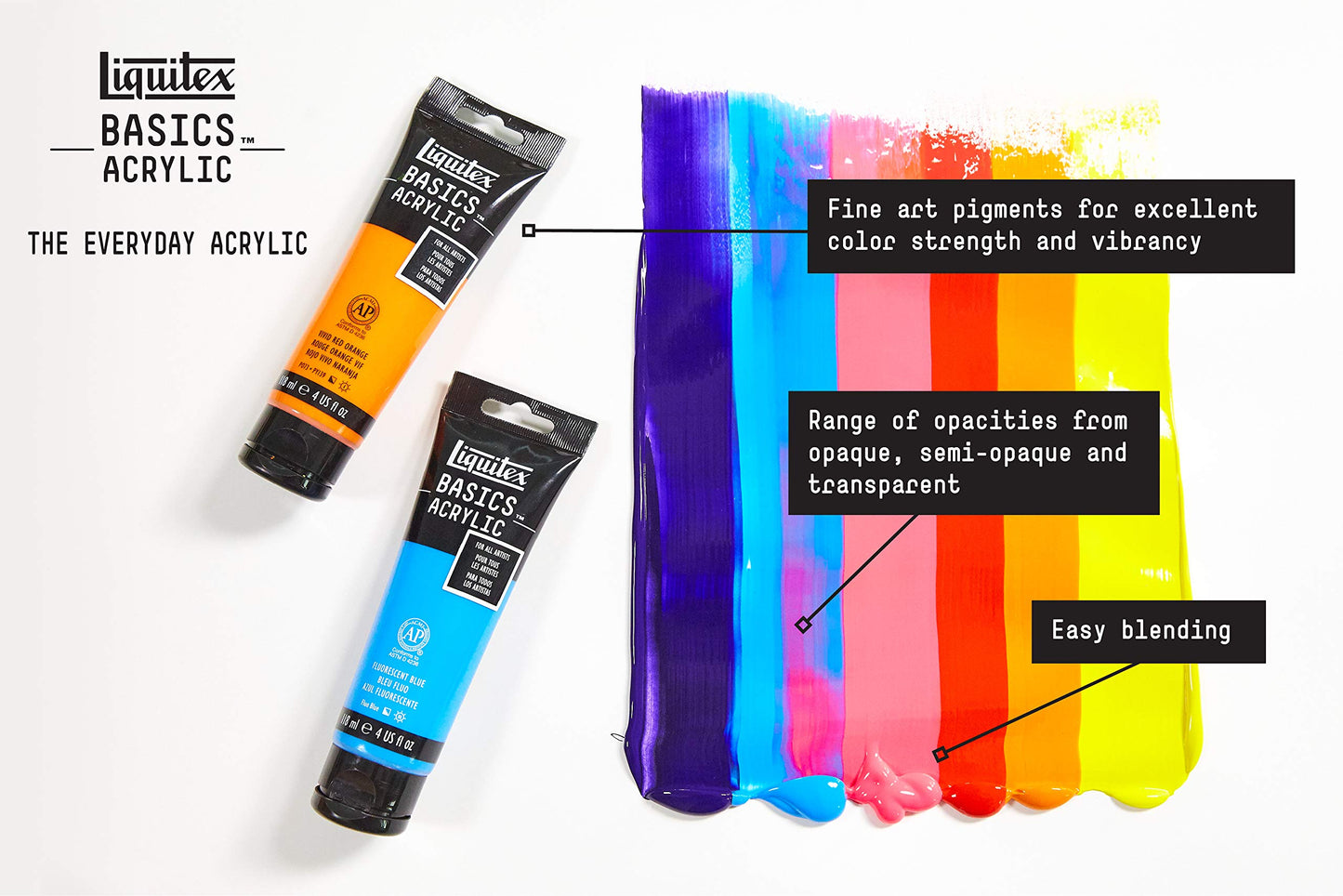Liquitex Basics 101076 Acrylic Paint Tube 6-Piece Set
