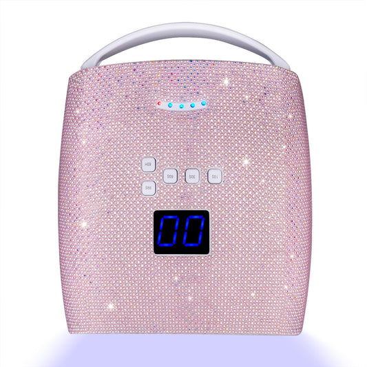Ayshone 48W Cordless UV LED Nail Lamp,Rechargeable Gel Nail Dryer with Handle Nail Art Manicure Tools for Home and Salon (Pearl Pink Diamond)