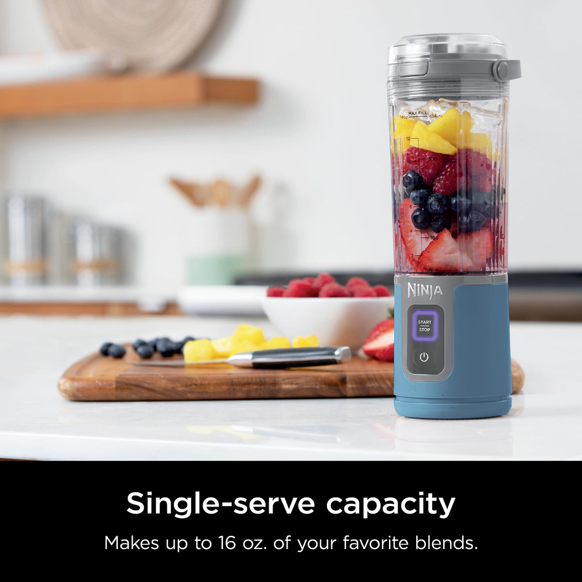 Ninja Blast Portable Blender, Cordless, 16oz. Vessel, Personal Blender for Shakes & Smoothies, BPA Free, Leakproof Lid & Sip Spout, USB-C Rechargeable, Dishwasher Safe Parts, Navy, BC100NVC