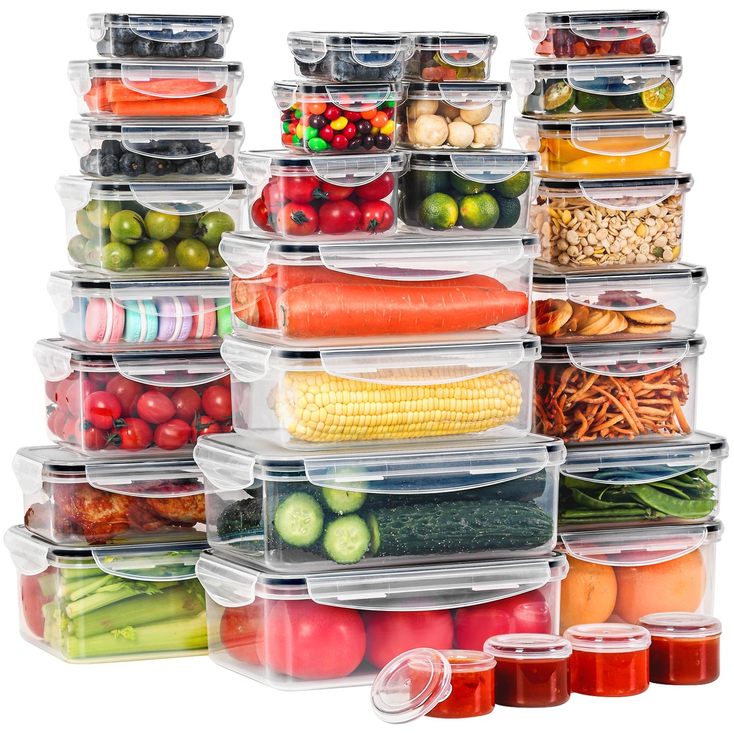 60 PCS Food Storage Containers with Lids Airtight, Plastic Food Container Set, SIKITUT Airtight Storage Containers for Home, Kitchen, Leak Proof, BPA-Free (30 PACK)