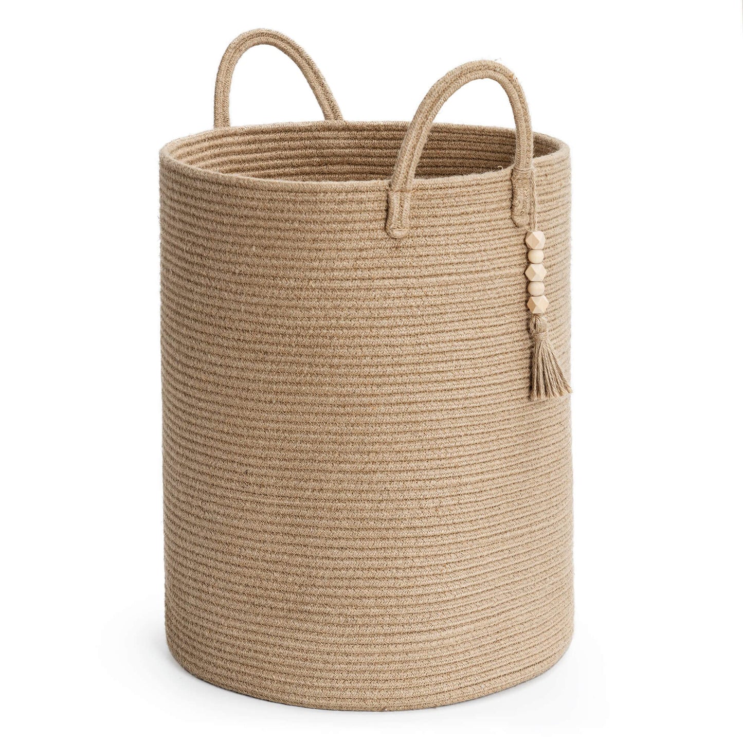 Goodpick Tall Wicker Laundry Basket,Large Storage Baskets for Pillows, Towels,Decorative Blanket Baskets for Living Room, Baby Laundry Hamper,Woven Jute Basket with Handles,16 x 20inches