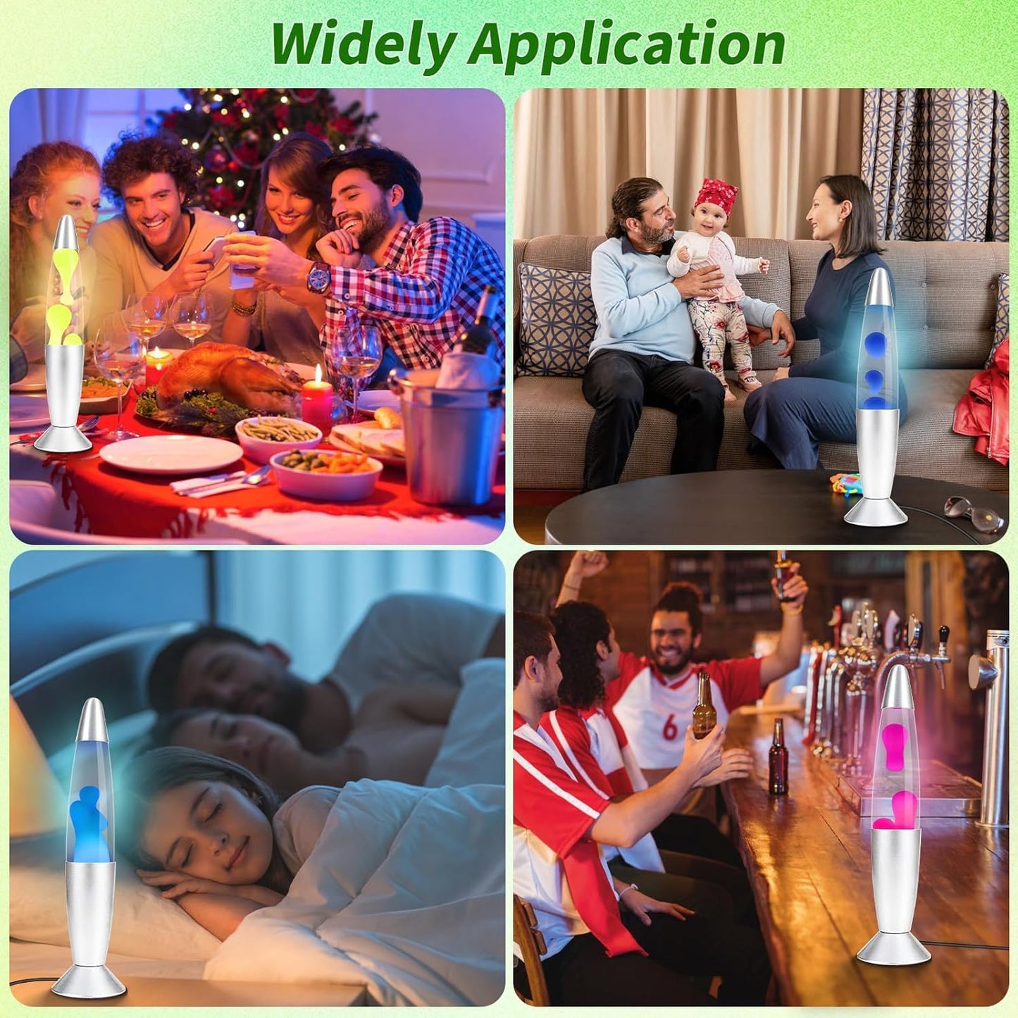 13.5in Liquid Motion Lamp, Remote Control LED Mood Light, 17 Colors Changing Night Light, LED Liquid Motion Lamp for Living Room, Bedroom or Game Room (Silver Base, White Wax and Water)